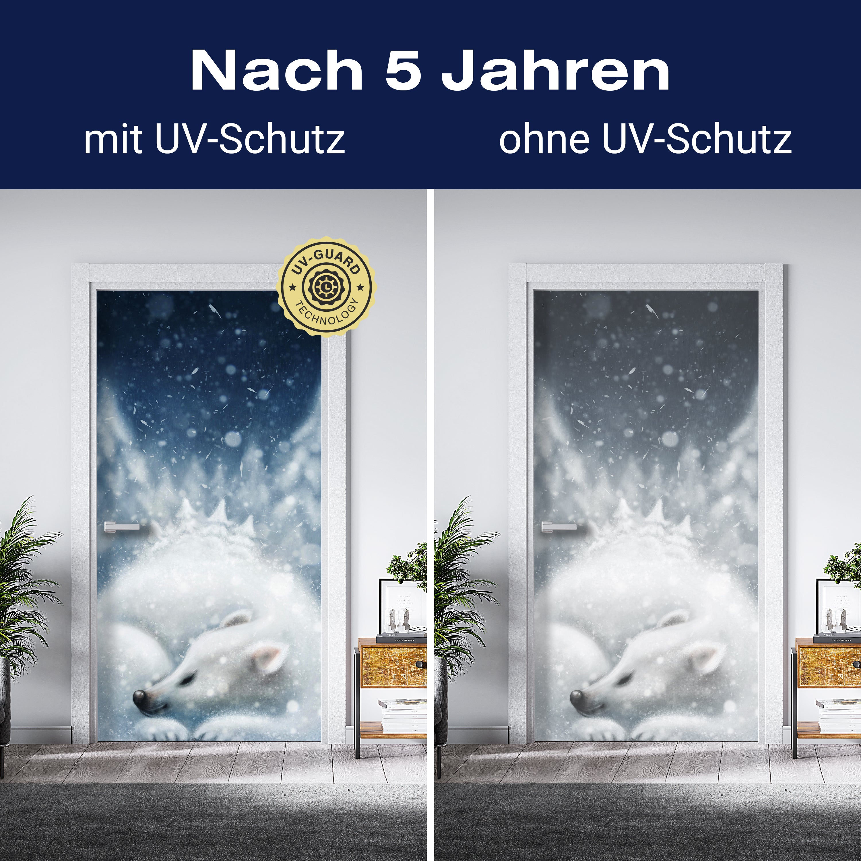 Türtapete Fuchs im Schnee, Wald, Illustration M1253 - Bild 4 Türtapete Fuchs im Schnee, Wald, Illustration M1253 - Bild 4