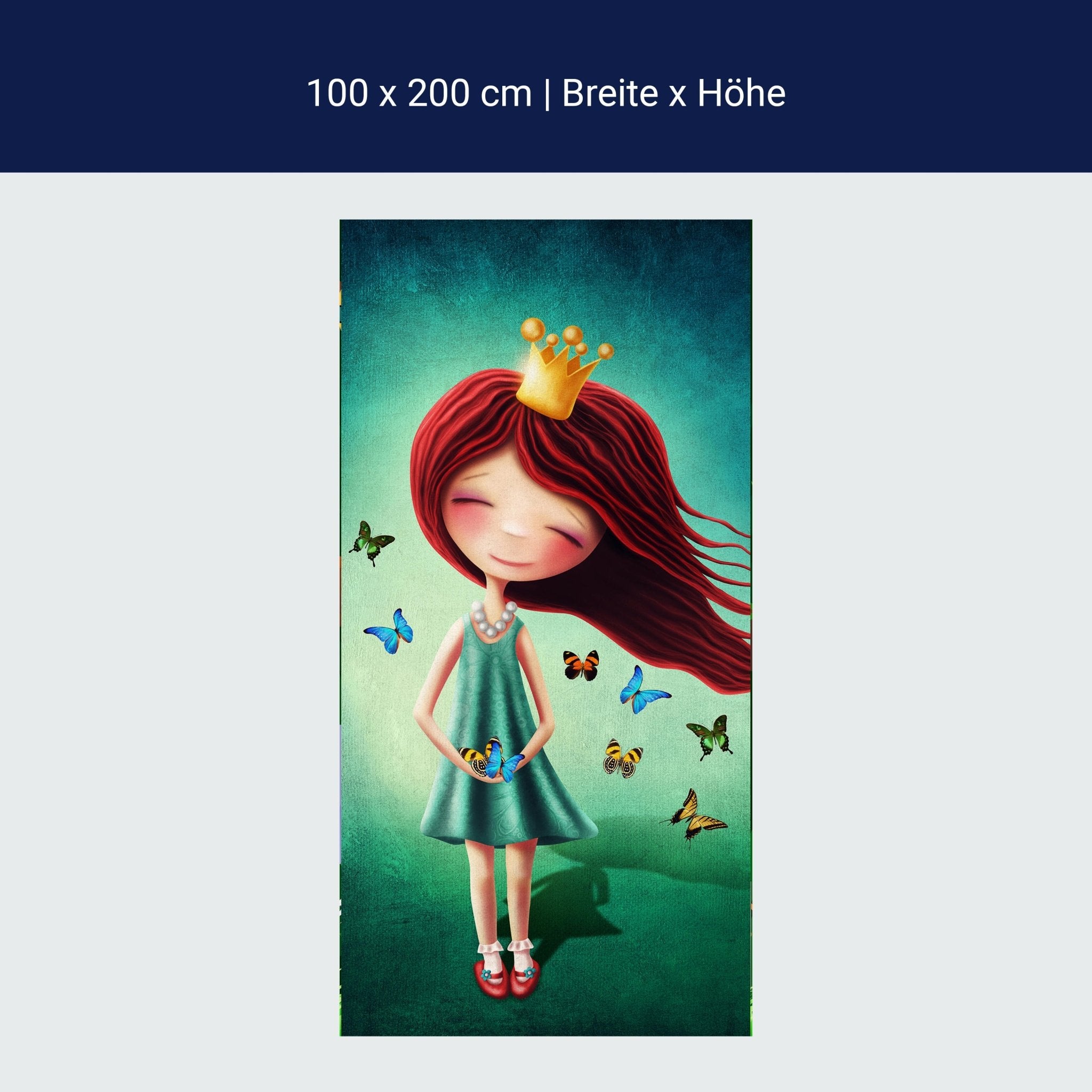 Türtapete kleine Prinzessin, Schmetterlinge, Krone M1254 Türtapete kleine Prinzessin, Schmetterlinge, Krone M1254