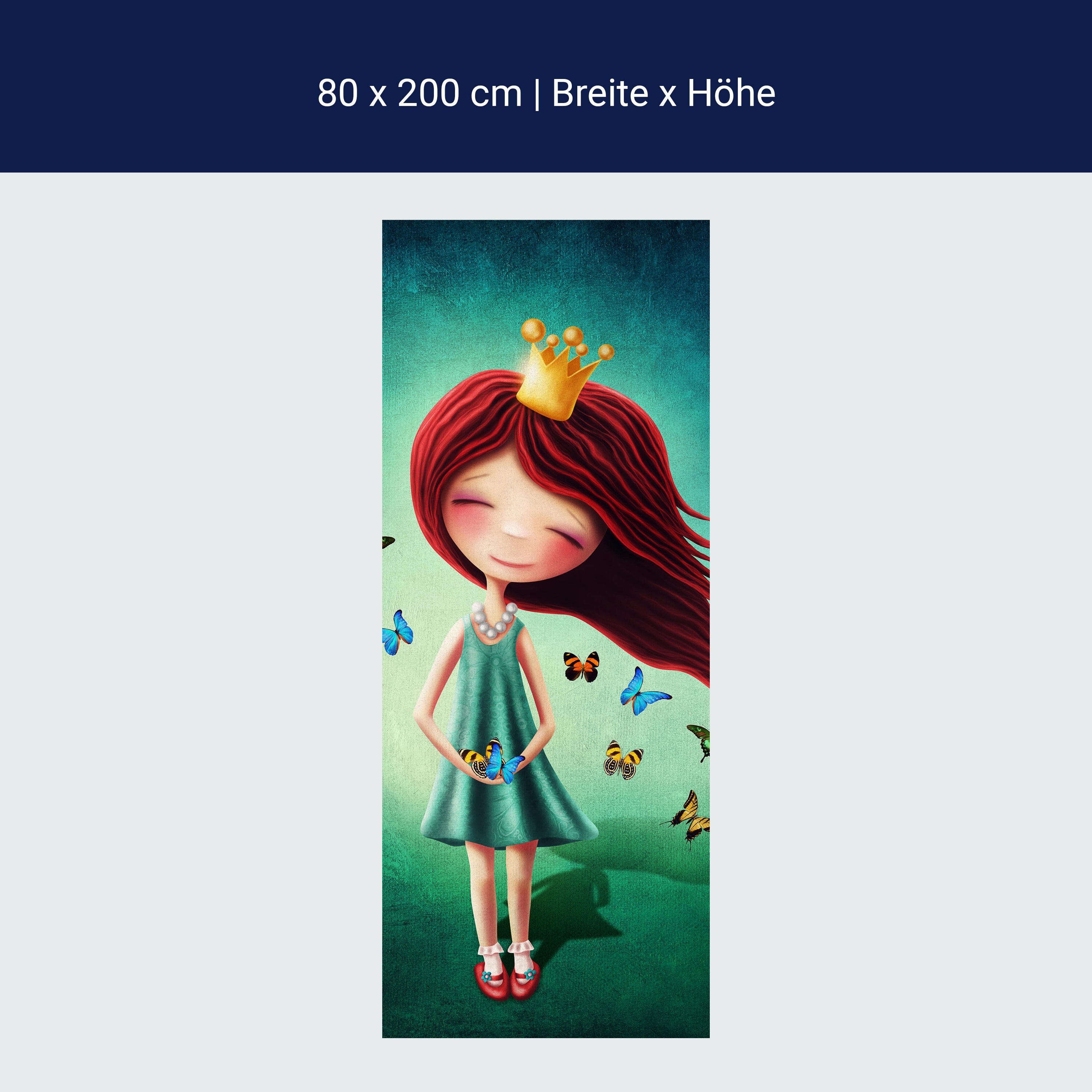 Türtapete kleine Prinzessin, Schmetterlinge, Krone M1254 Türtapete kleine Prinzessin, Schmetterlinge, Krone M1254