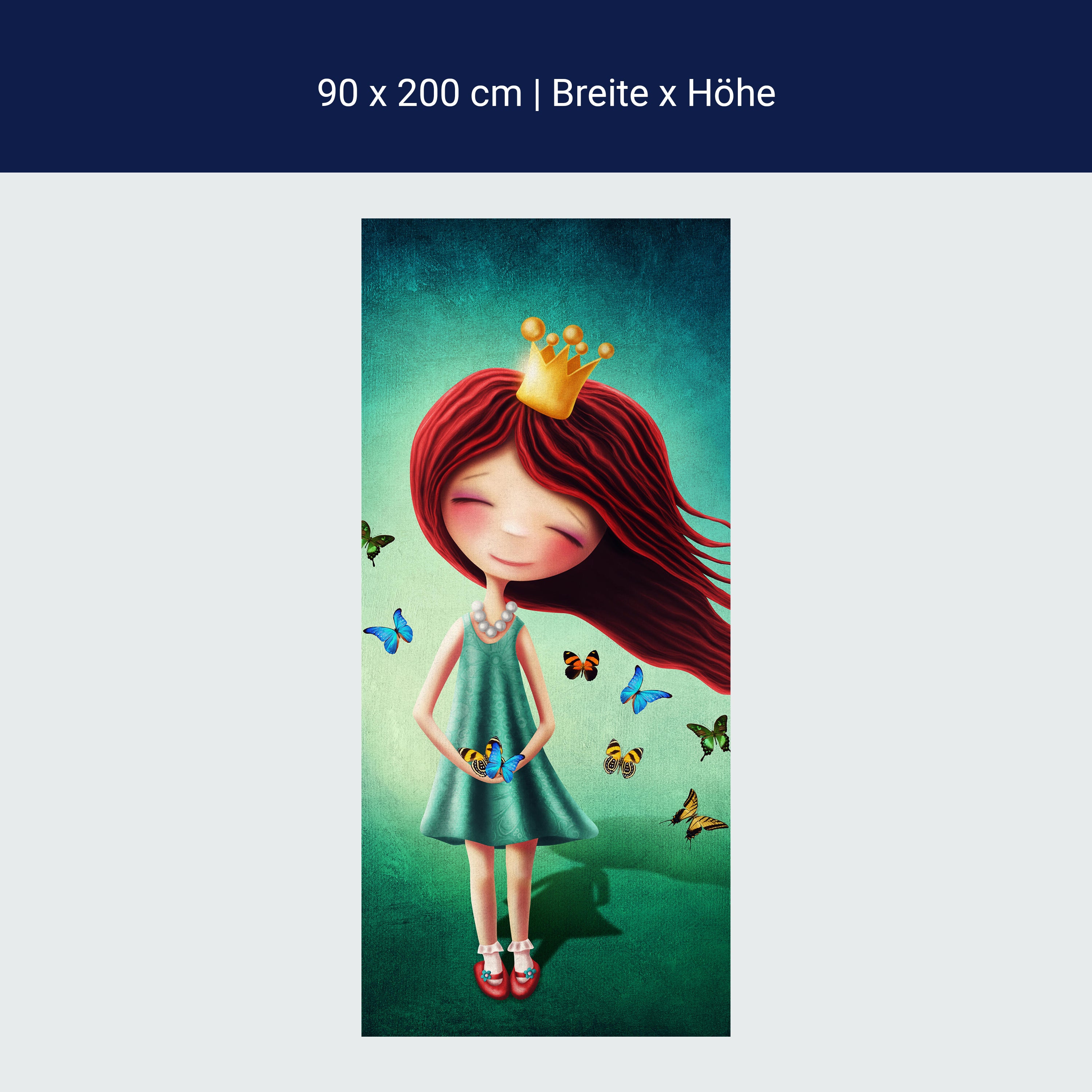 Türtapete kleine Prinzessin, Schmetterlinge, Krone M1254 Türtapete kleine Prinzessin, Schmetterlinge, Krone M1254