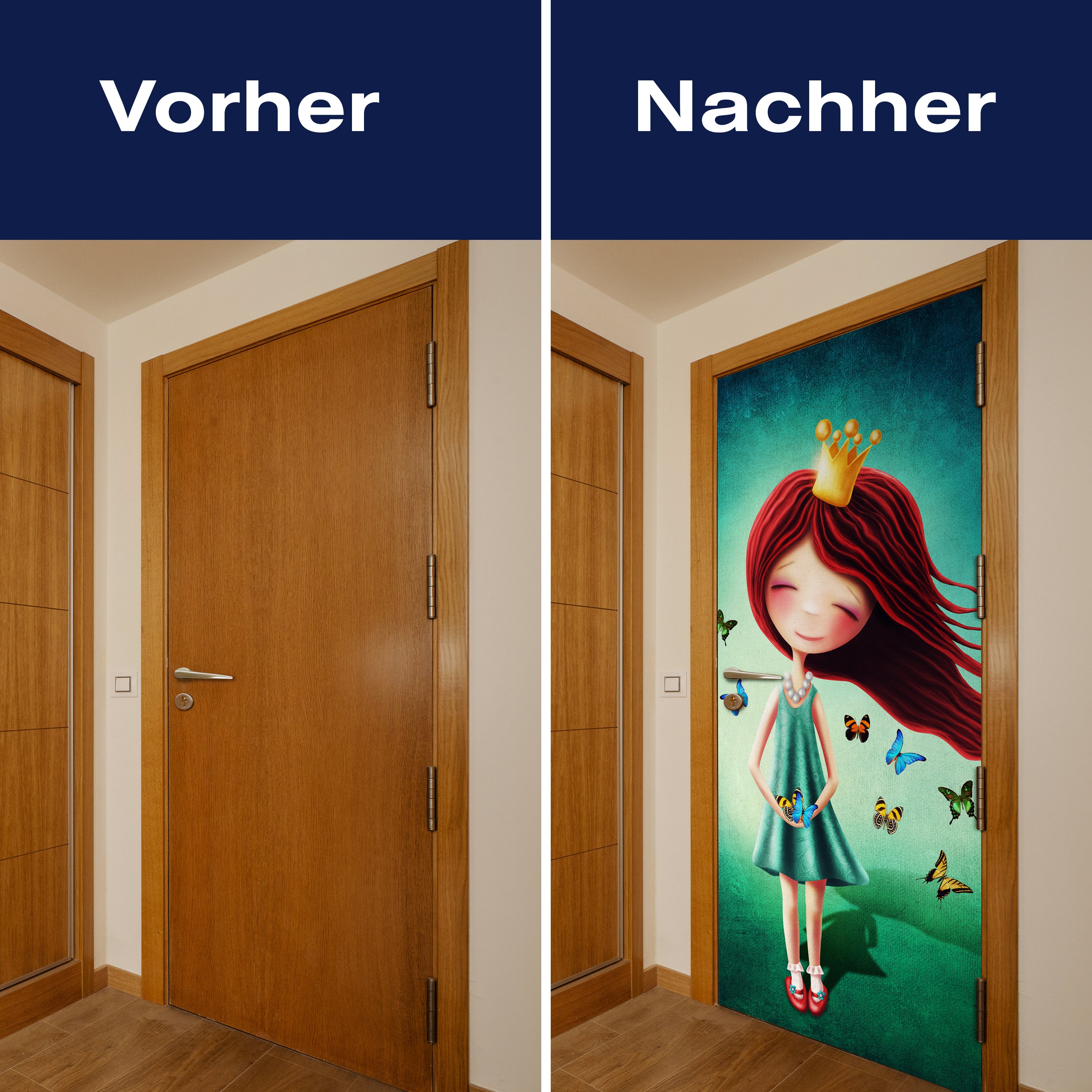 Türtapete kleine Prinzessin, Schmetterlinge, Krone M1254 - Bild 10 Türtapete kleine Prinzessin, Schmetterlinge, Krone M1254 - Bild 10