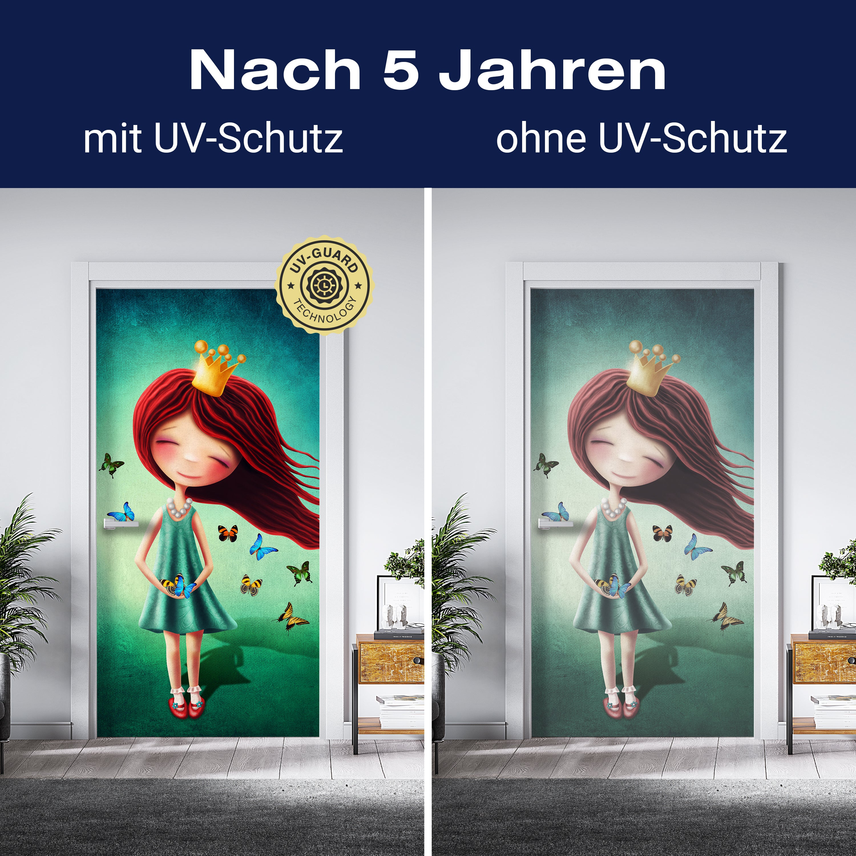 Türtapete kleine Prinzessin, Schmetterlinge, Krone M1254 - Bild 4 Türtapete kleine Prinzessin, Schmetterlinge, Krone M1254 - Bild 4