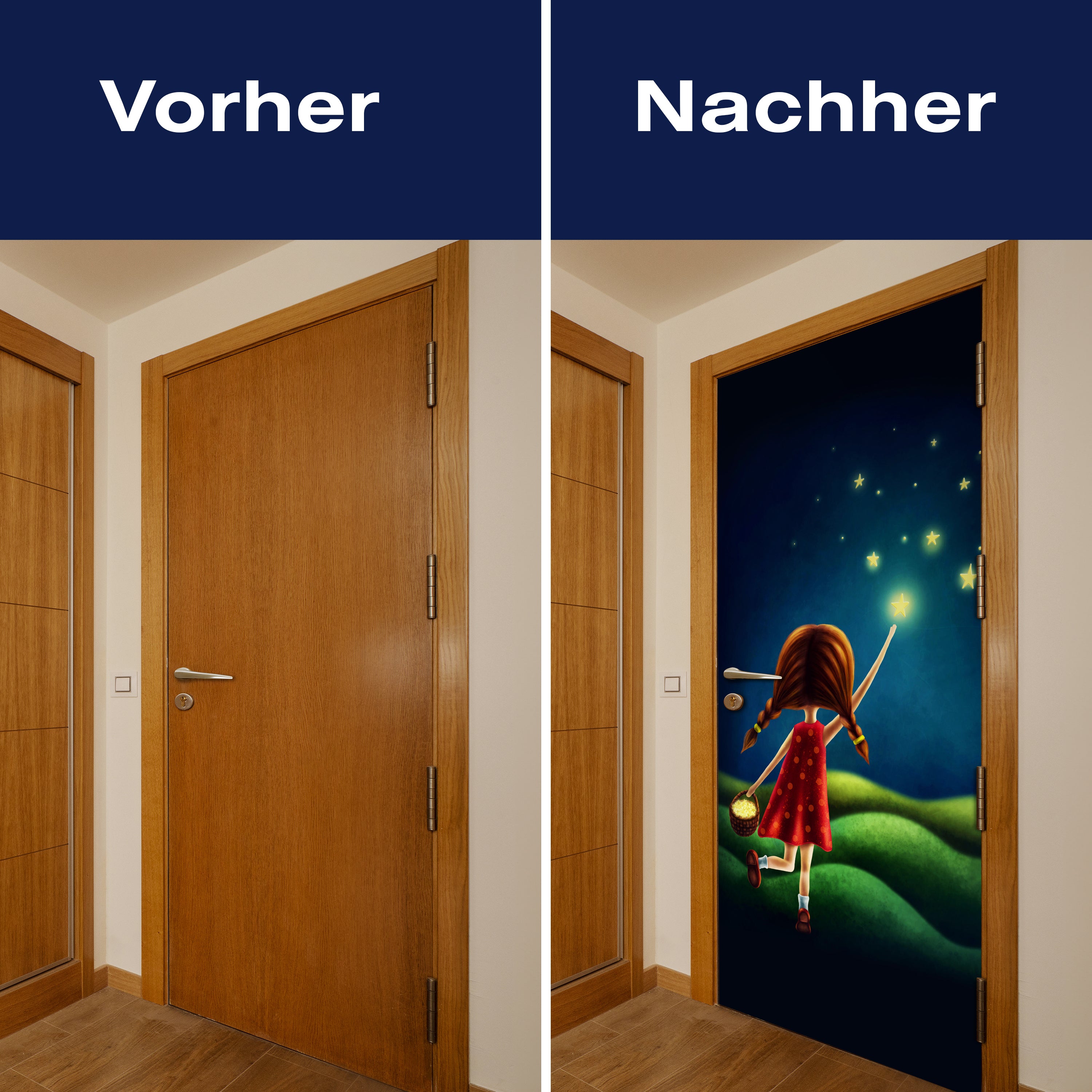 Türtapete Mädchen, Sterne sammeln, Nachthimmel M1257 - Bild 10 Türtapete Mädchen, Sterne sammeln, Nachthimmel M1257 - Bild 10