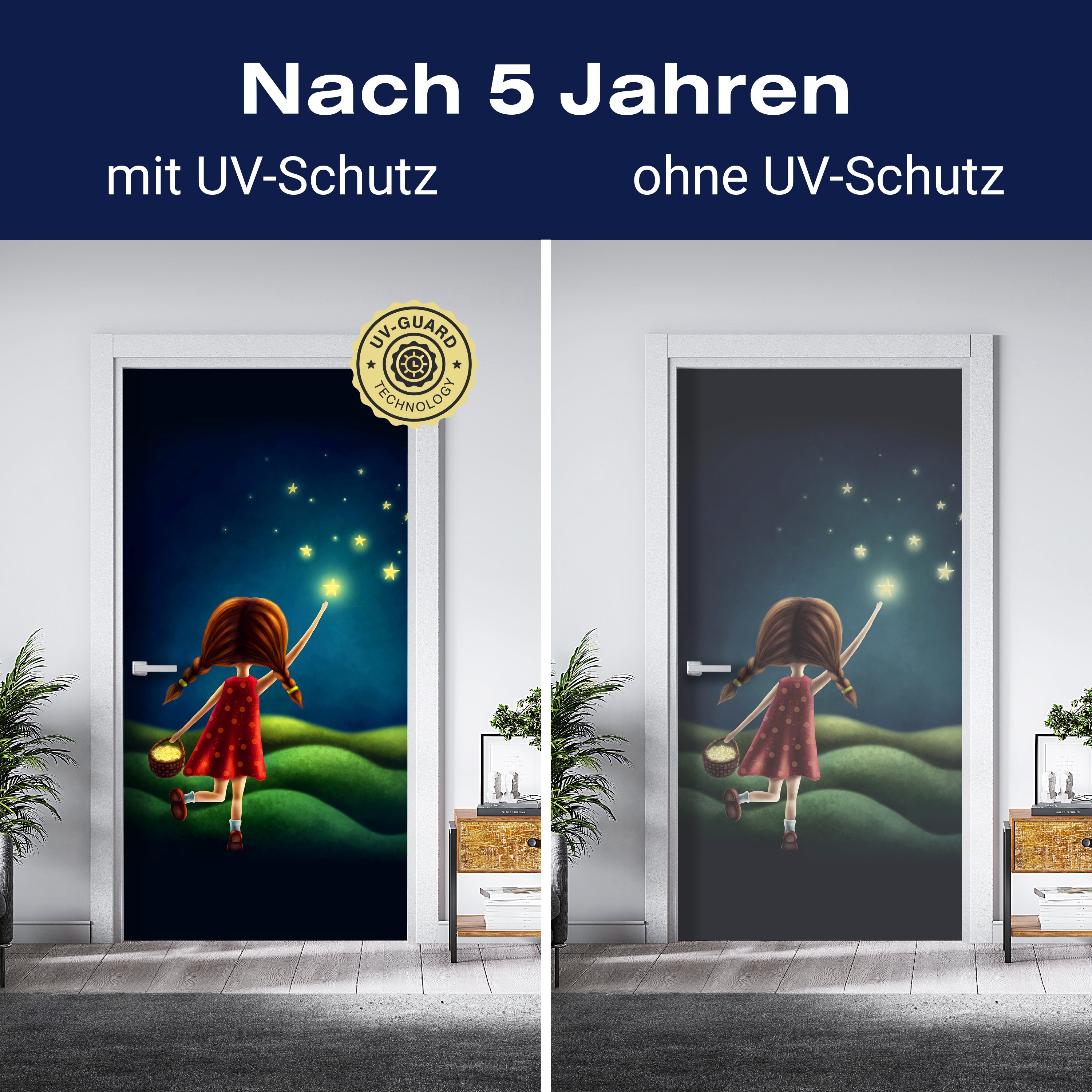 Türtapete Mädchen, Sterne sammeln, Nachthimmel M1257 - Bild 4 Türtapete Mädchen, Sterne sammeln, Nachthimmel M1257 - Bild 4