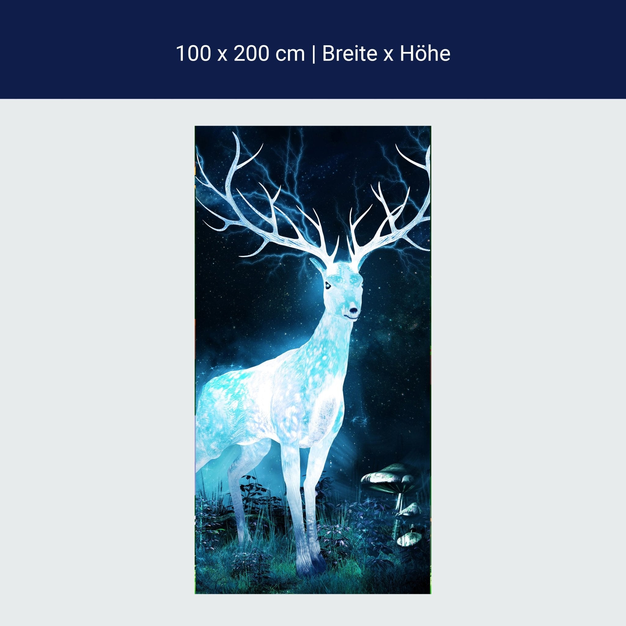 Türtapete Hirsch im Mondlicht, Nacht, Fantasy M1260 Türtapete Hirsch im Mondlicht, Nacht, Fantasy M1260