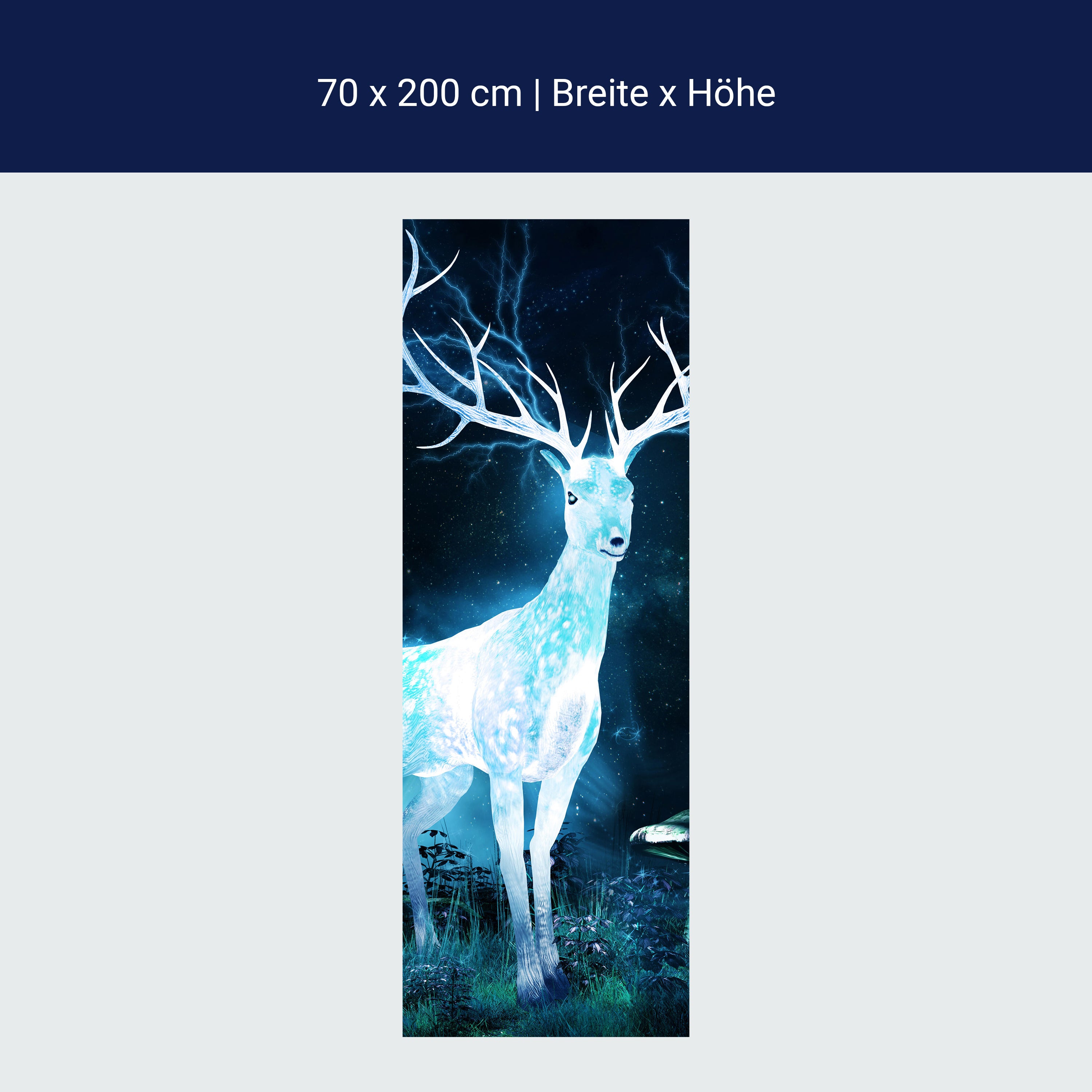Türtapete Hirsch im Mondlicht, Nacht, Fantasy M1260 Türtapete Hirsch im Mondlicht, Nacht, Fantasy M1260