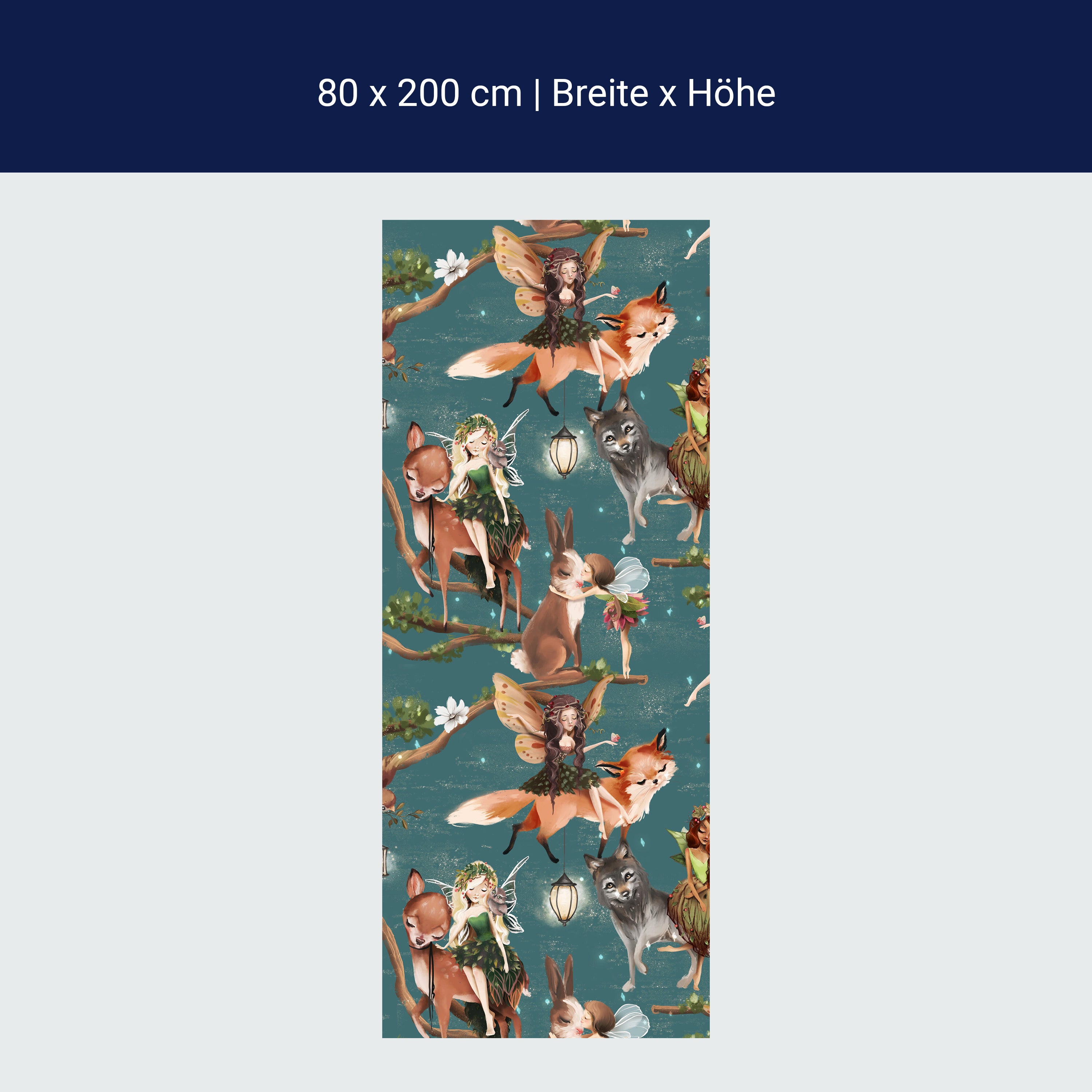 Türtapete Märchen Tiere & Elfen, Wolf, Reh, Elfe M1261 Türtapete Märchen Tiere & Elfen, Wolf, Reh, Elfe M1261