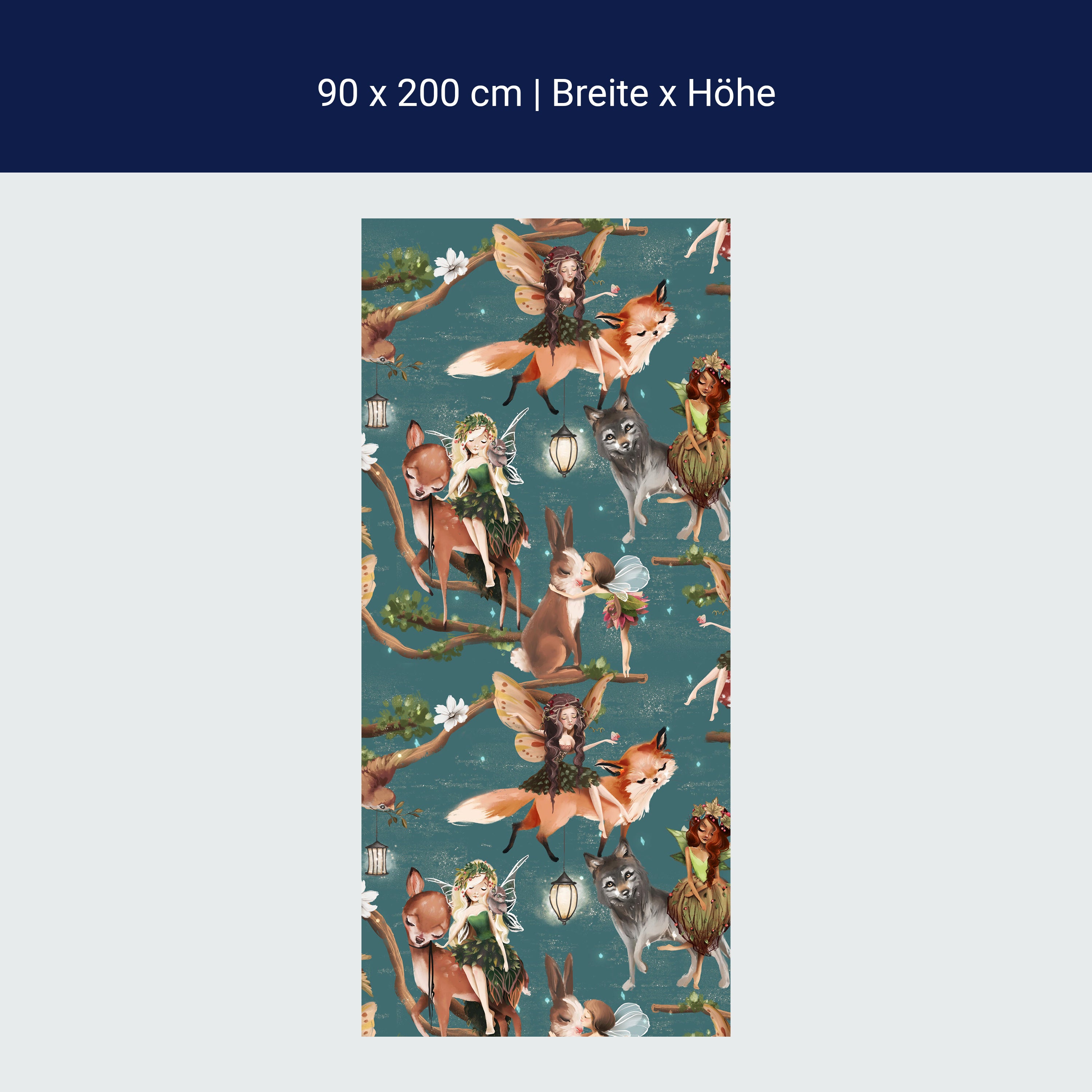 Türtapete Märchen Tiere & Elfen, Wolf, Reh, Elfe M1261 Türtapete Märchen Tiere & Elfen, Wolf, Reh, Elfe M1261