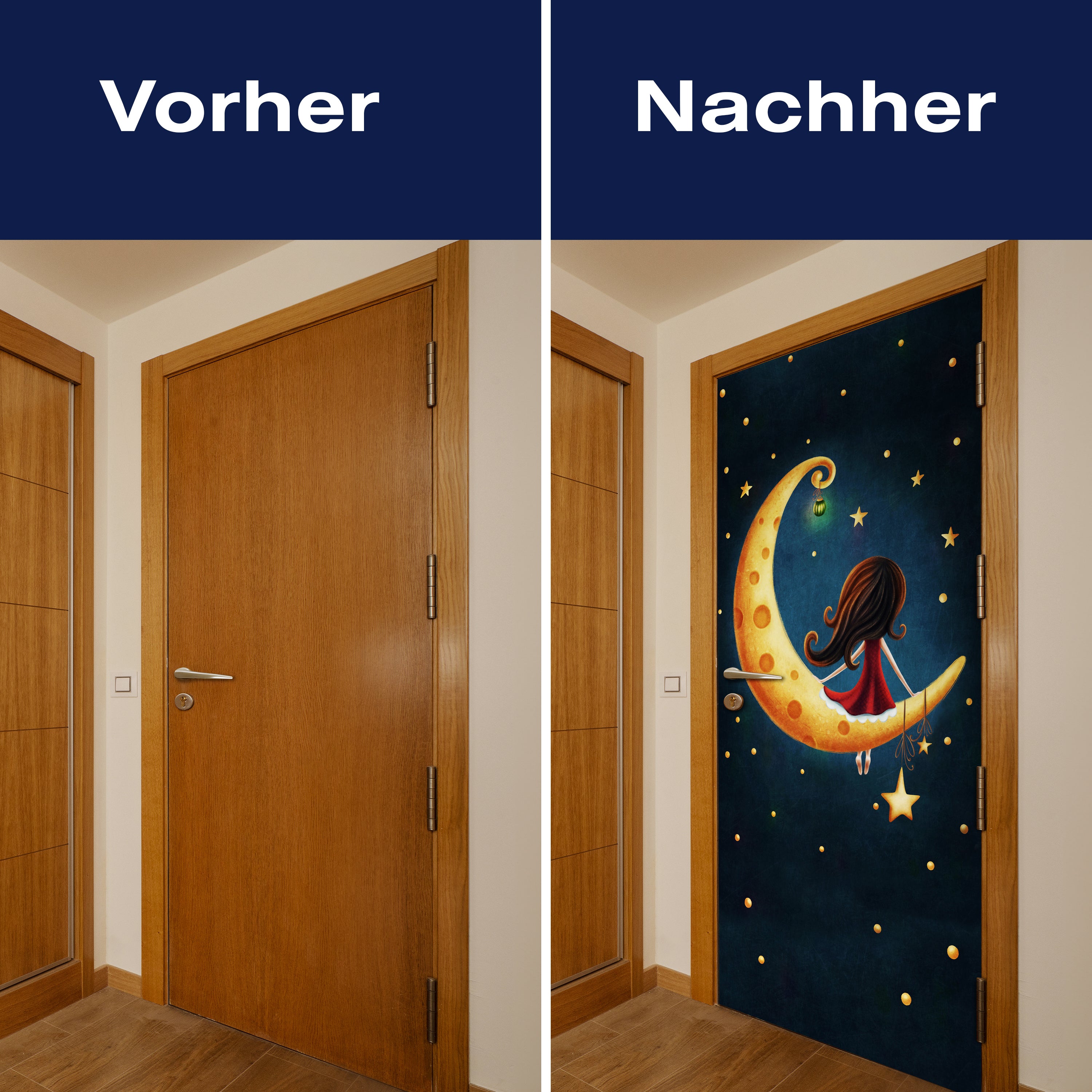 Türtapete Mädchen sitzt auf Mond, Nacht, Sterne M1262 - Bild 10 Türtapete Mädchen sitzt auf Mond, Nacht, Sterne M1262 - Bild 10