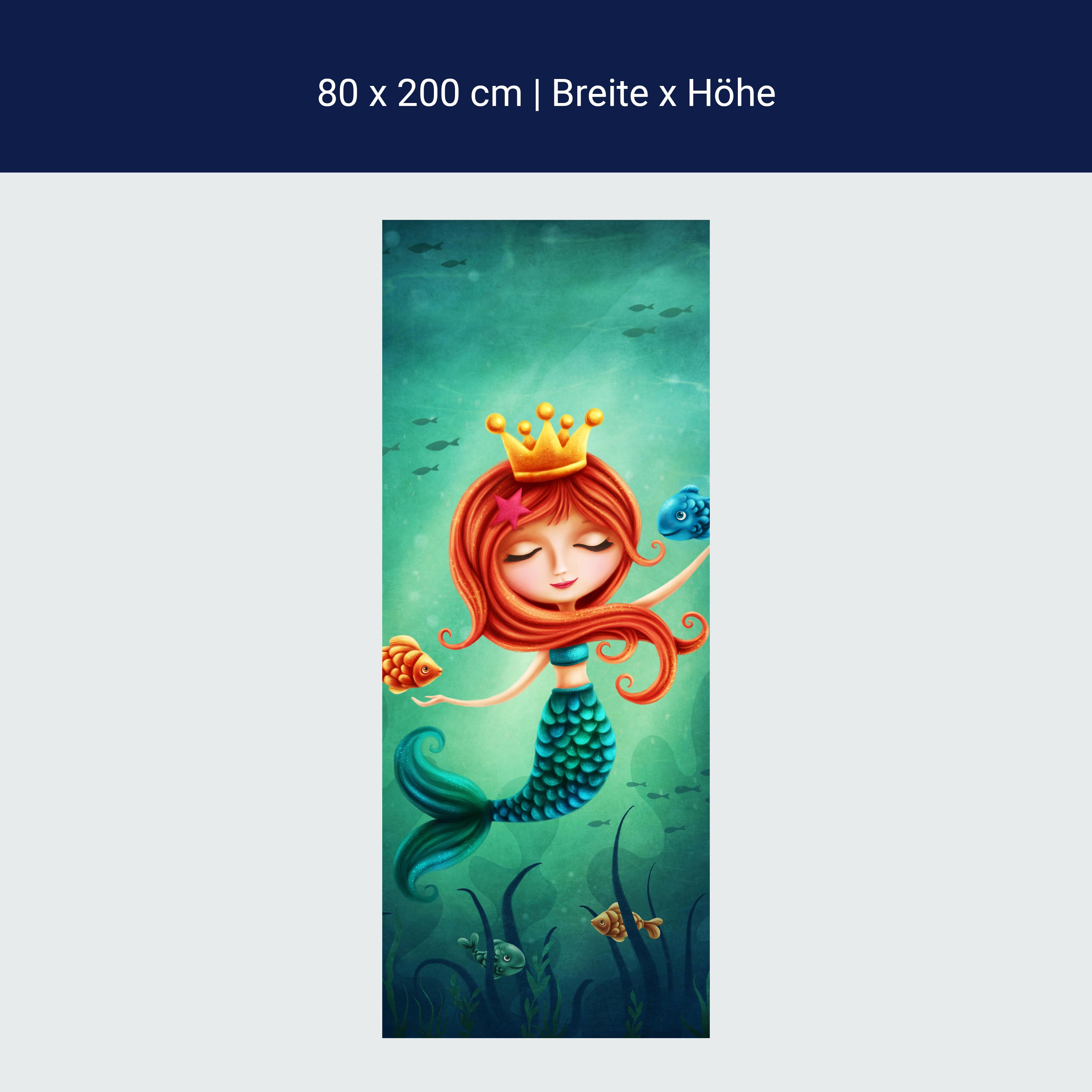 Türtapete kleine Meerjungfrau, Mädchen, Krone M1264 Türtapete kleine Meerjungfrau, Mädchen, Krone M1264