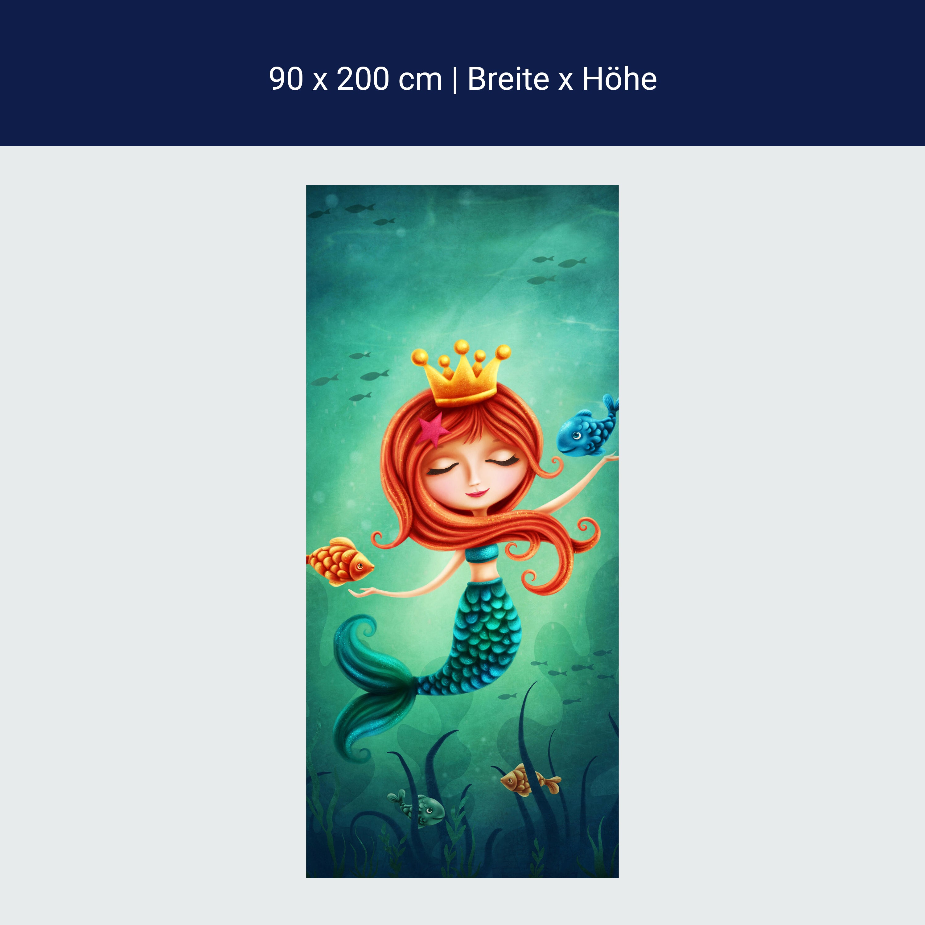Türtapete kleine Meerjungfrau, Mädchen, Krone M1264 Türtapete kleine Meerjungfrau, Mädchen, Krone M1264