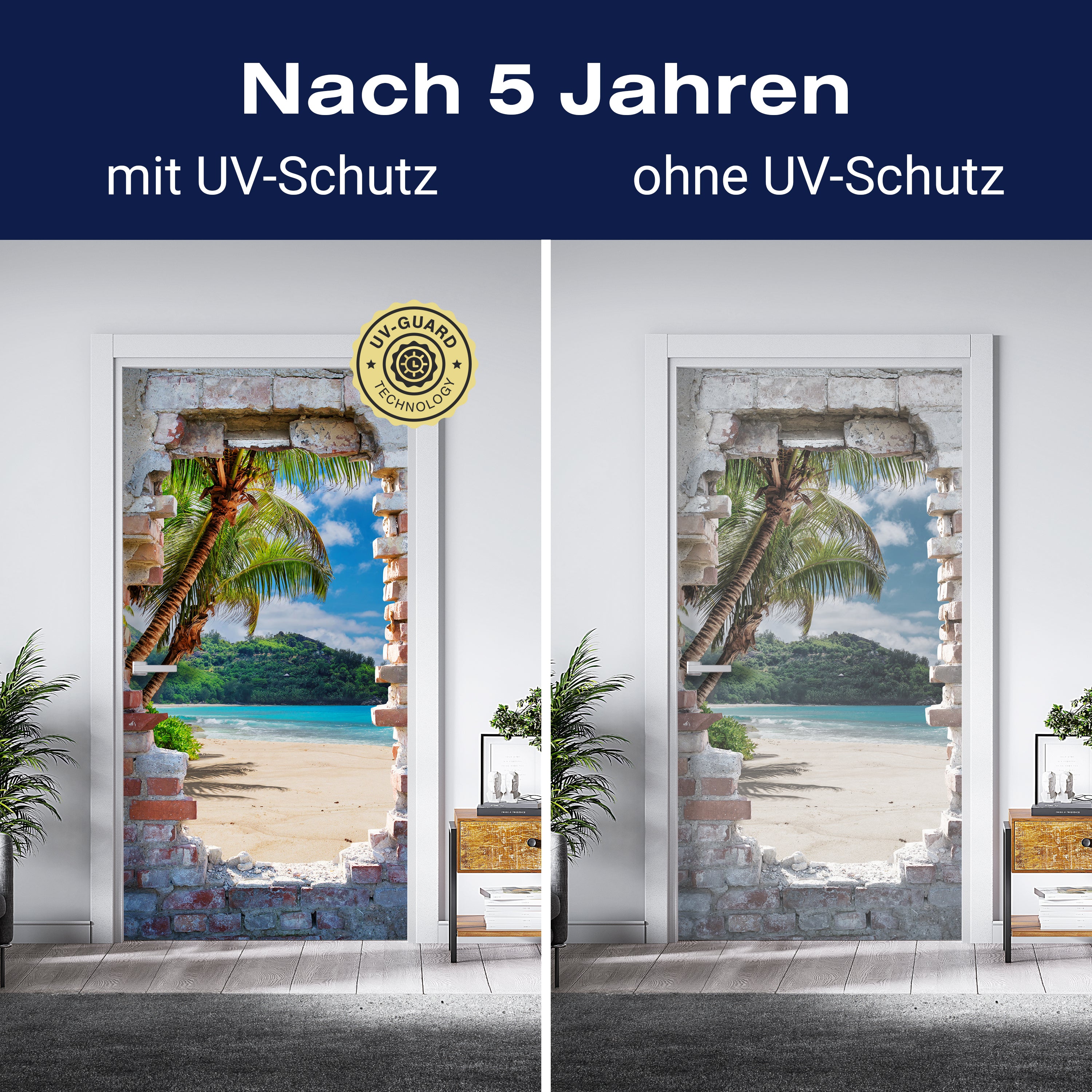 Türtapete 3D Steinwand, Paradies, Meer, Strand M1266 - Bild 4 Türtapete 3D Steinwand, Paradies, Meer, Strand M1266 - Bild 4