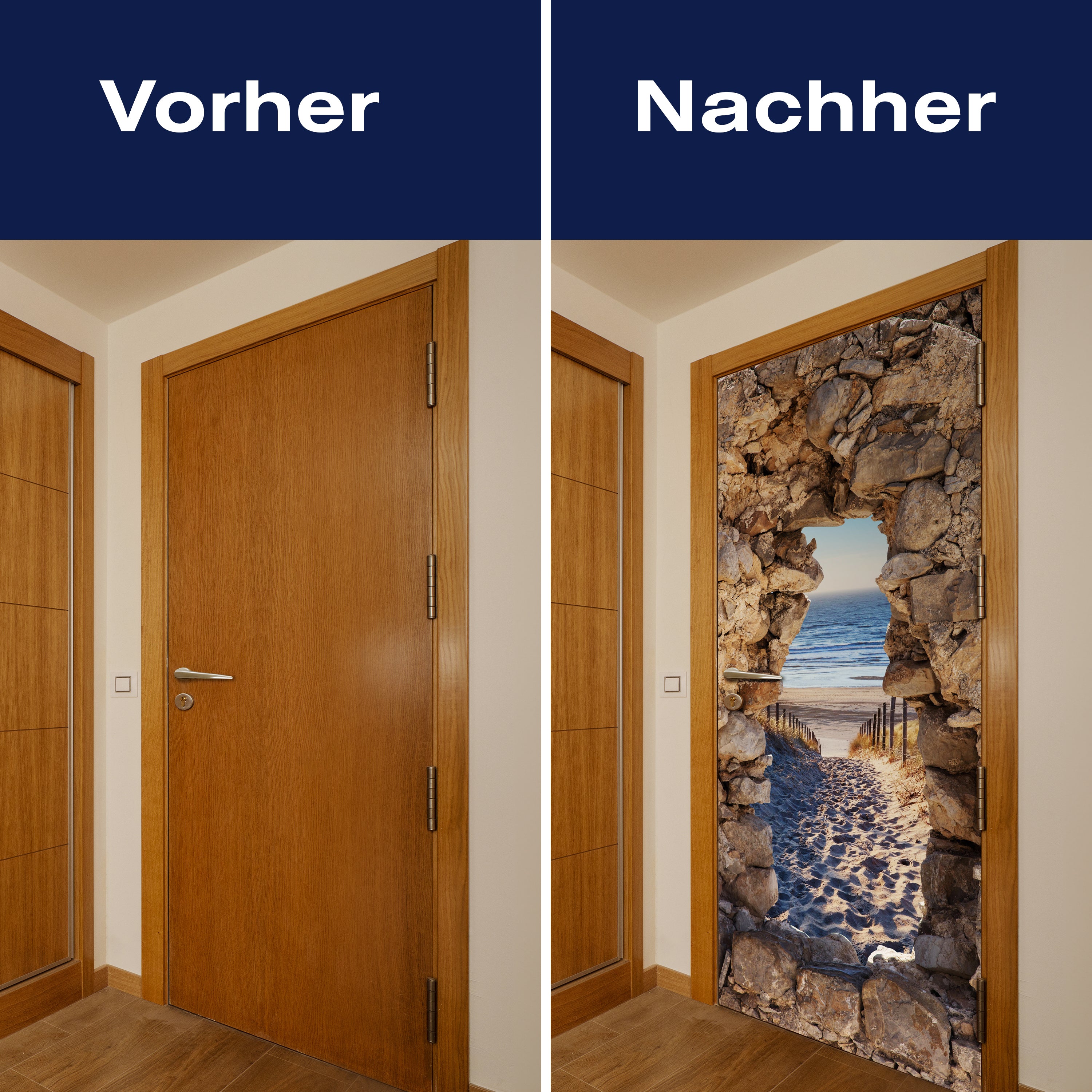 Türtapete 3D Steine, Weg zum Strand, Meer, Sand M1268 - Bild 10 Türtapete 3D Steine, Weg zum Strand, Meer, Sand M1268 - Bild 10