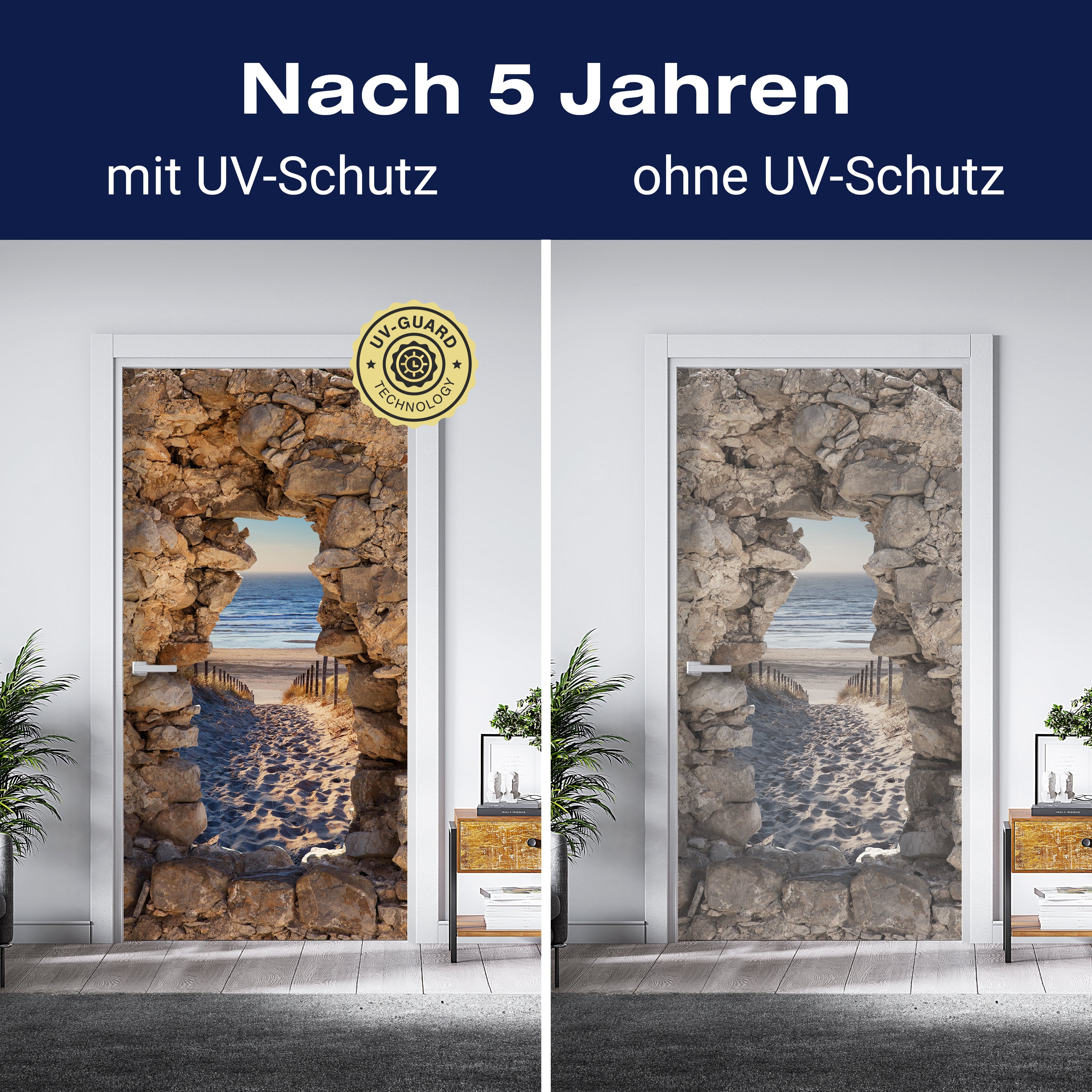 Türtapete 3D Steine, Weg zum Strand, Meer, Sand M1268 - Bild 4 Türtapete 3D Steine, Weg zum Strand, Meer, Sand M1268 - Bild 4