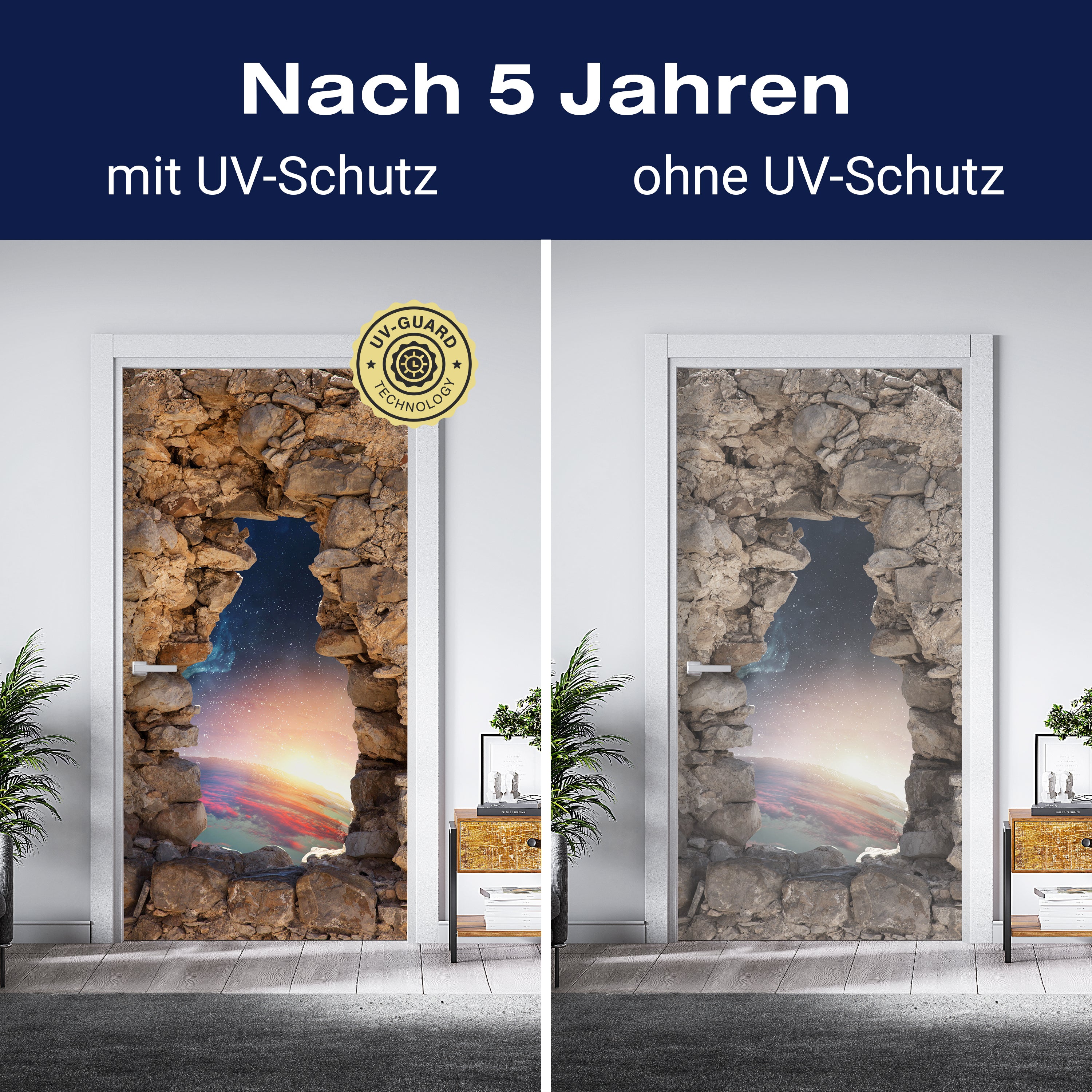 Türtapete 3D Steine, Weltraum, Erde, Sterne M1272 - Bild 4 Türtapete 3D Steine, Weltraum, Erde, Sterne M1272 - Bild 4