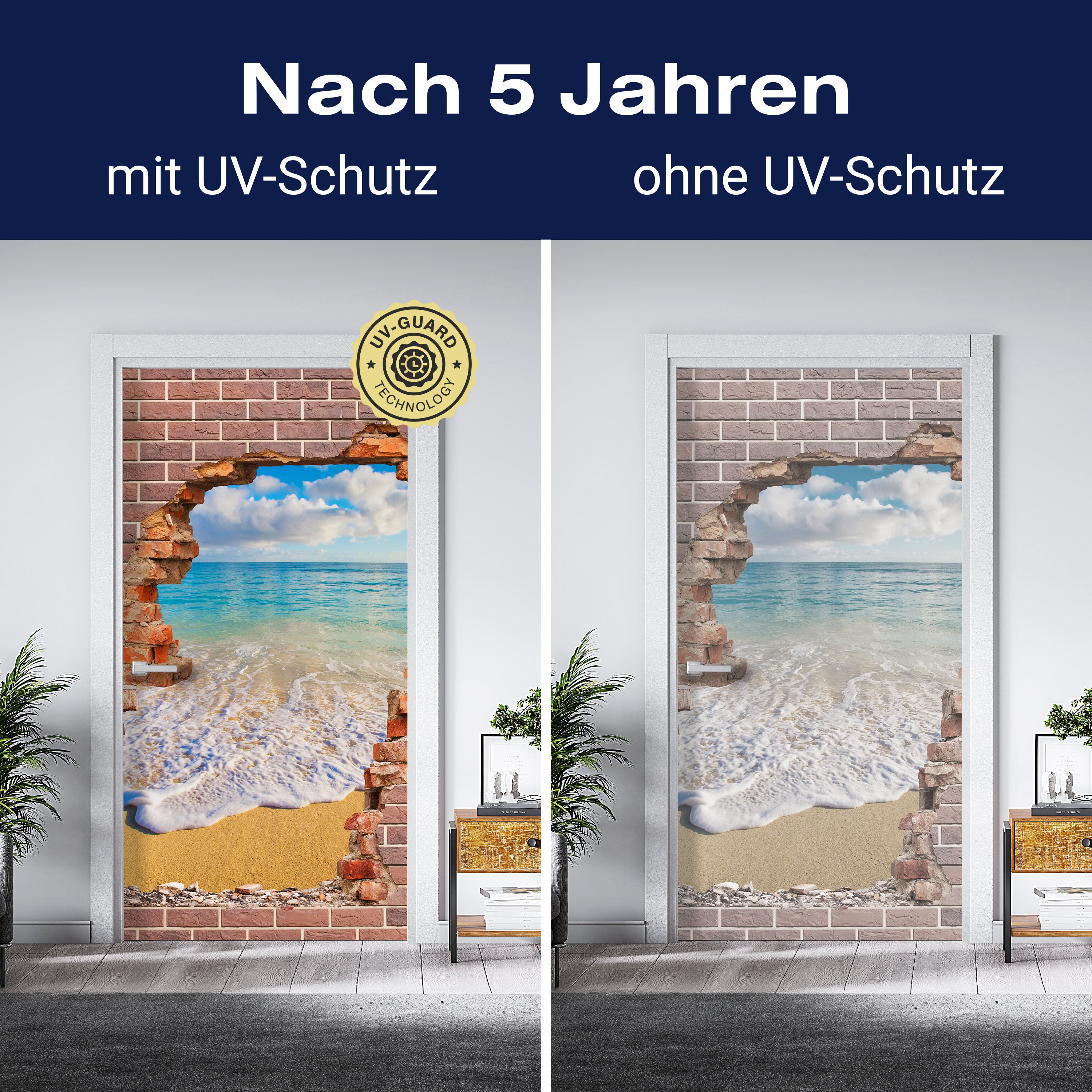 Türtapete 3D Backstein, Strand, Meer, Urlaub M1273 - Bild 4 Türtapete 3D Backstein, Strand, Meer, Urlaub M1273 - Bild 4