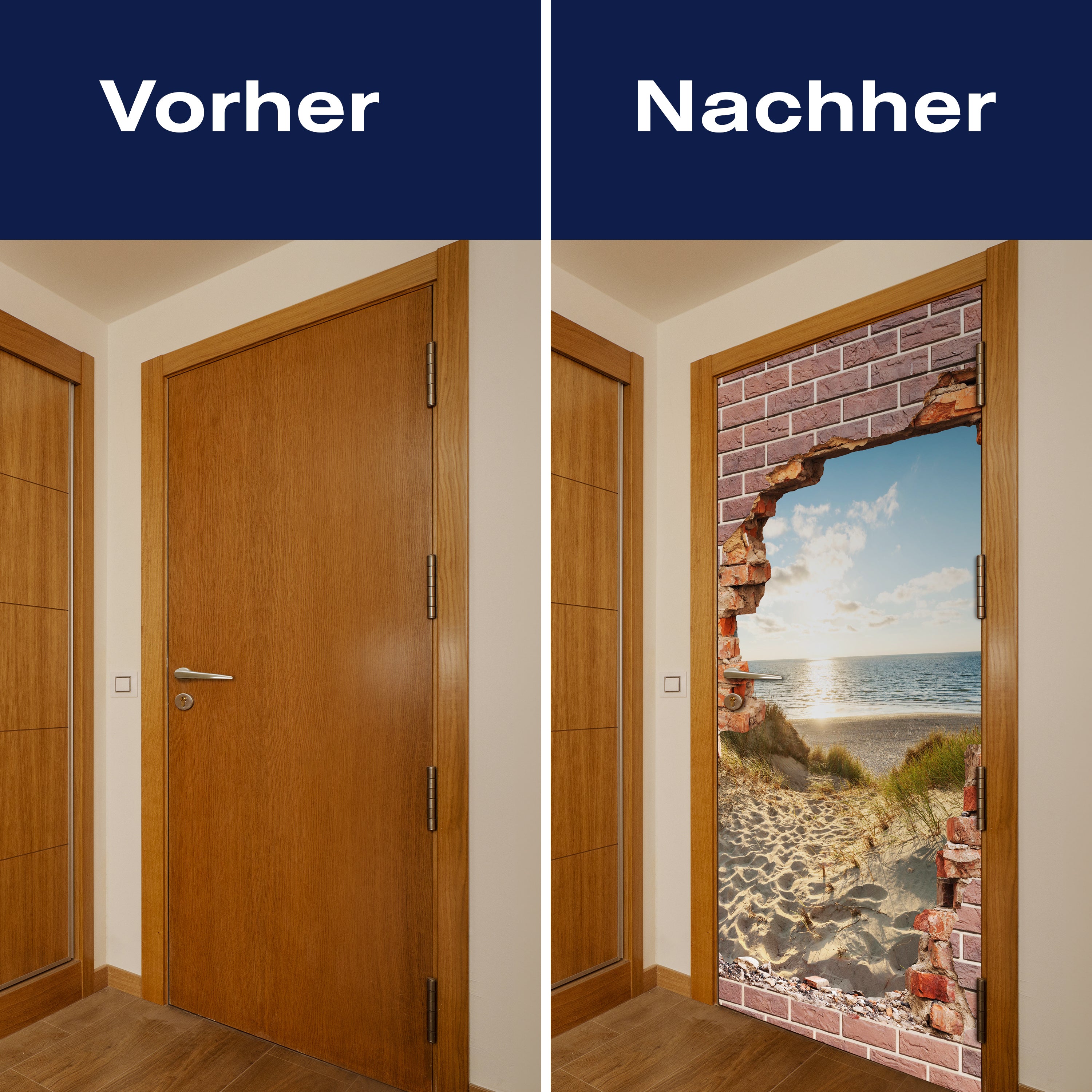 Türtapete 3D Backstein, Weg, Strand, Düne, Meer M1275 - Bild 10 Türtapete 3D Backstein, Weg, Strand, Düne, Meer M1275 - Bild 10