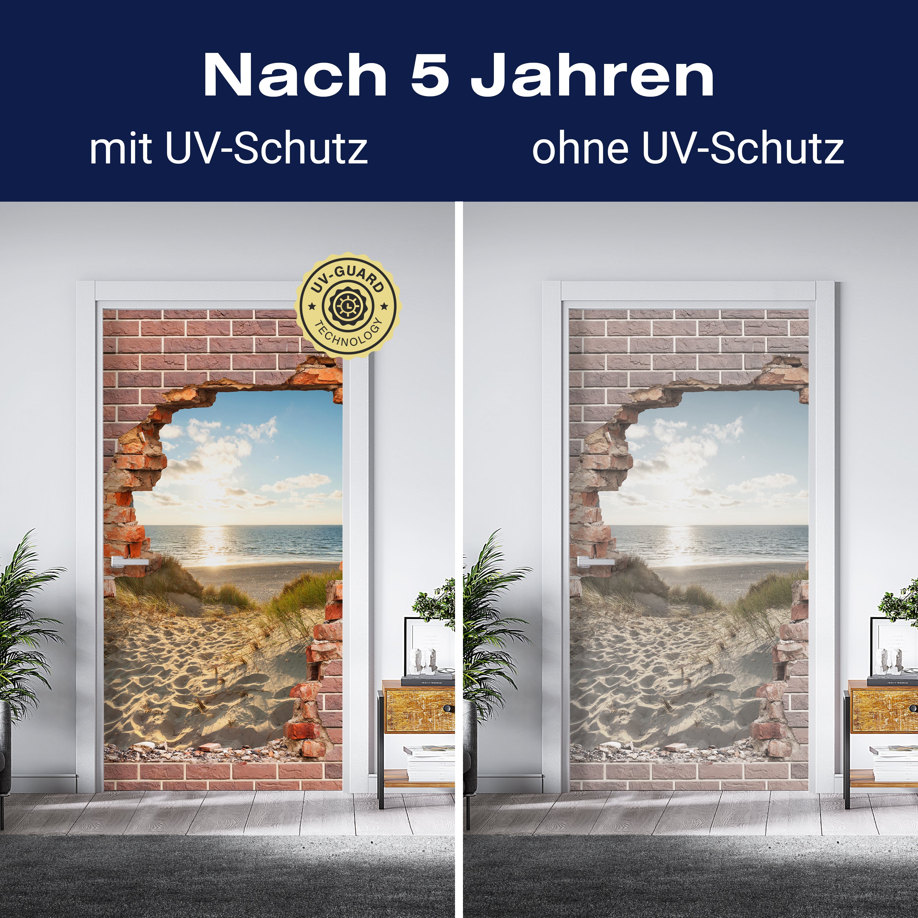 Türtapete 3D Backstein, Weg, Strand, Düne, Meer M1275 - Bild 4 Türtapete 3D Backstein, Weg, Strand, Düne, Meer M1275 - Bild 4