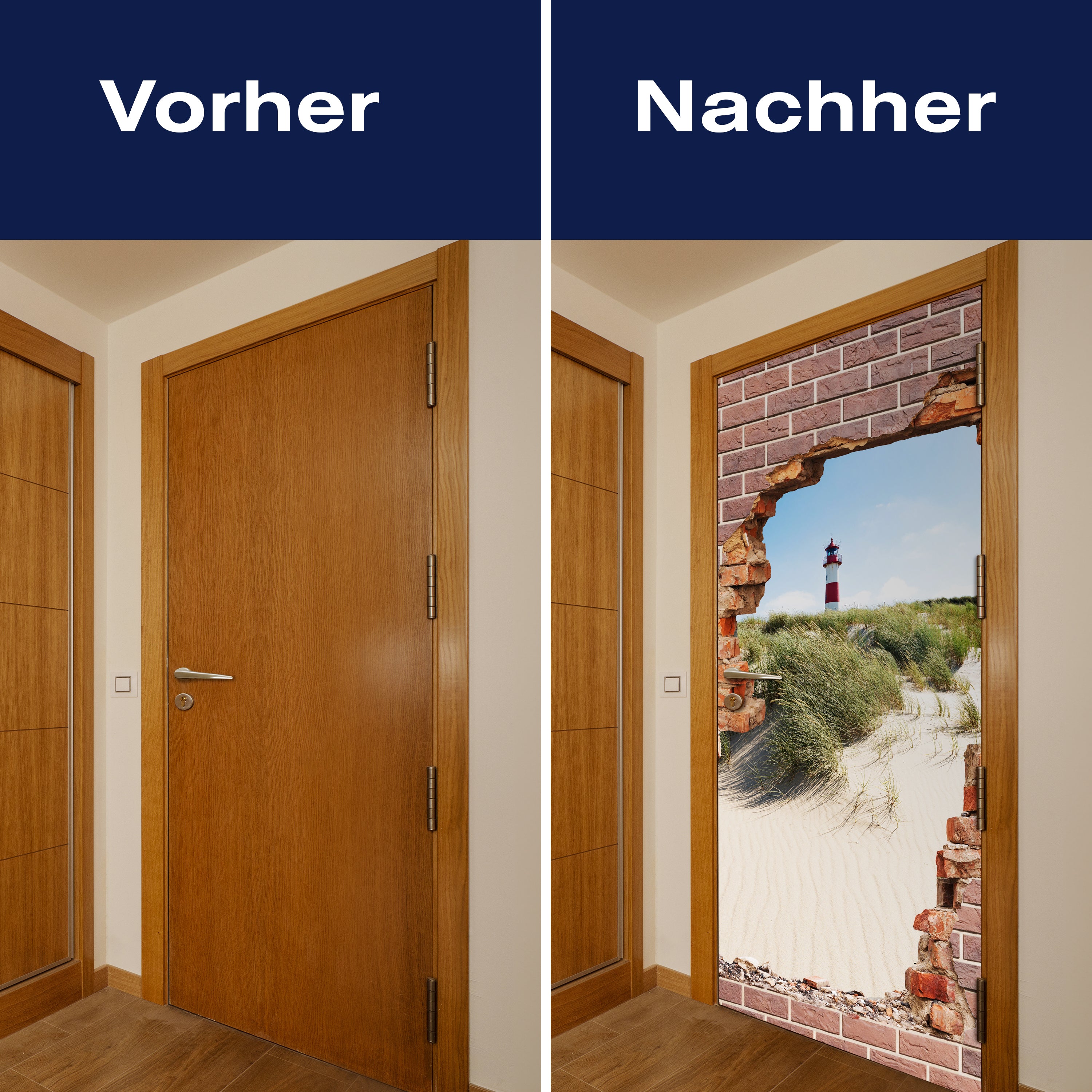 Türtapete 3D Backstein, Leuchtturm, Strand, Düne M1276 - Bild 10 Türtapete 3D Backstein, Leuchtturm, Strand, Düne M1276 - Bild 10