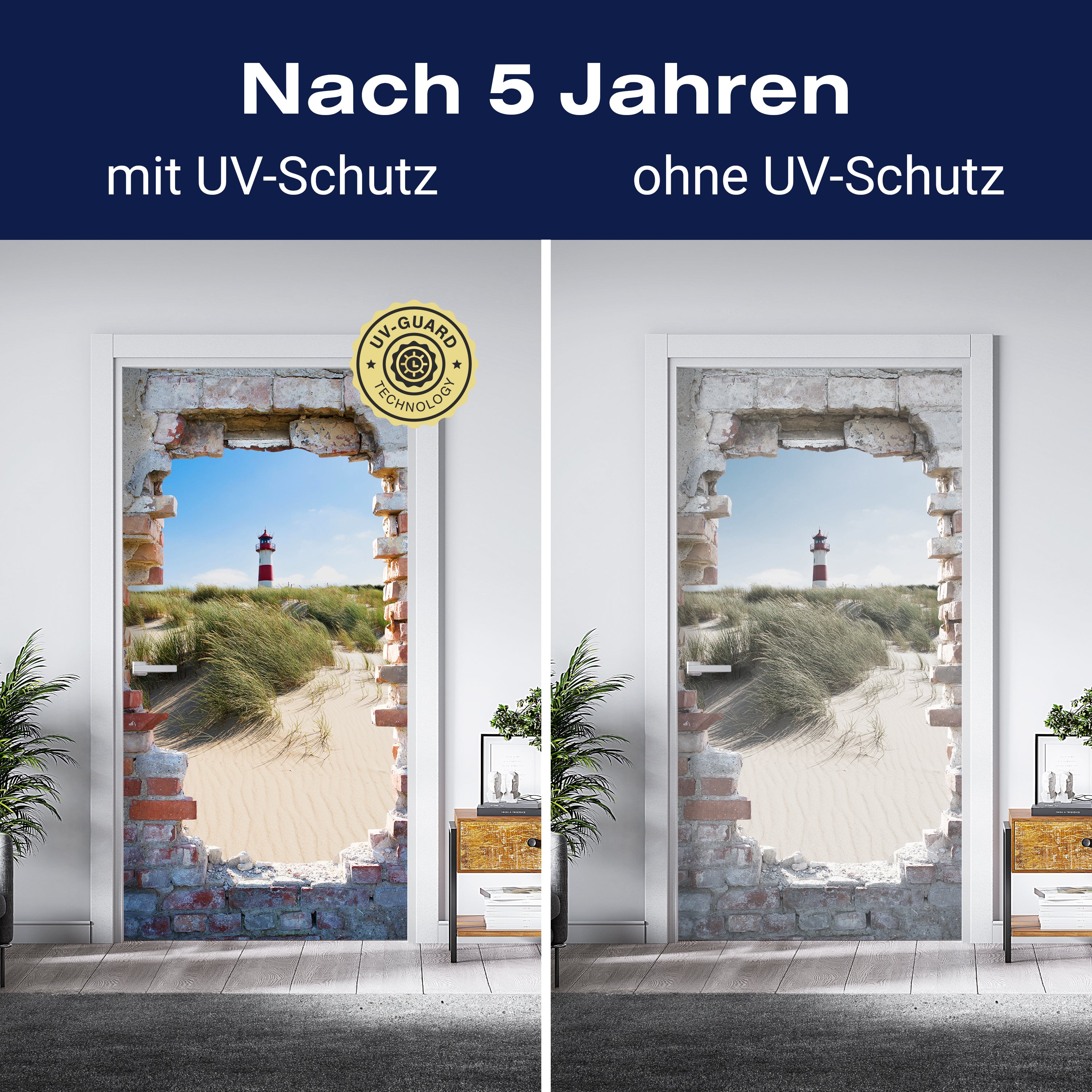 Türtapete 3D Ziegel, Leuchtturm, Strand, Düne M1277 - Bild 4 Türtapete 3D Ziegel, Leuchtturm, Strand, Düne M1277 - Bild 4