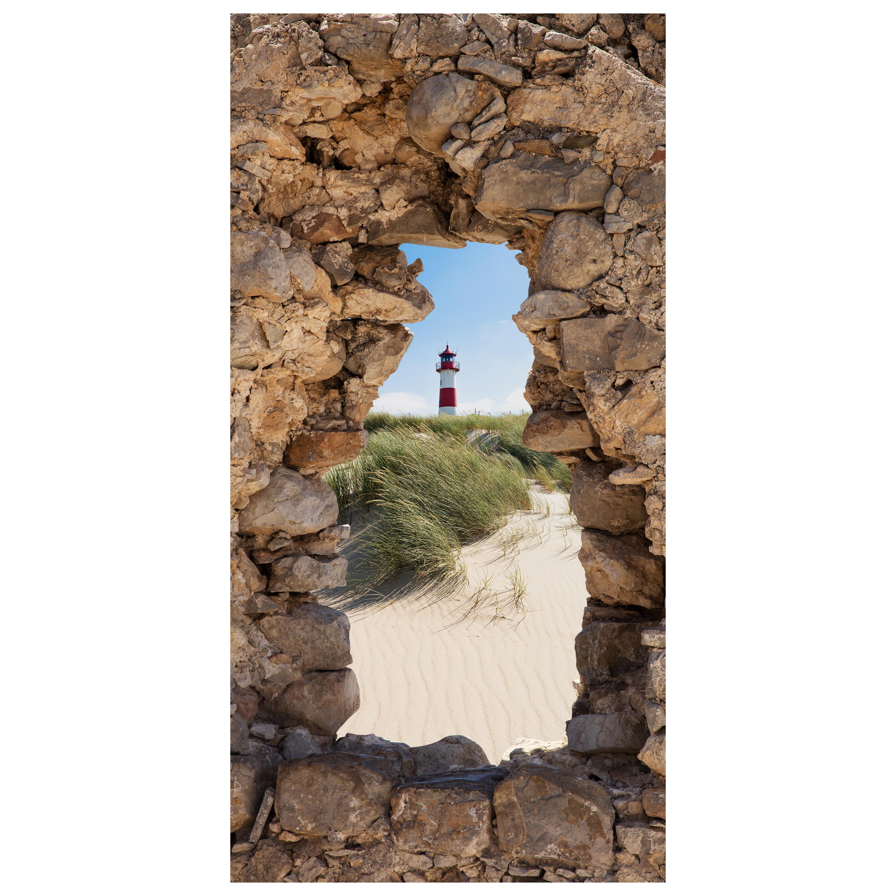 Türtapete 3D Naturstein, Leuchtturm, Strand, Düne M1278 - Bild 2 Türtapete 3D Naturstein, Leuchtturm, Strand, Düne M1278 - Bild 2