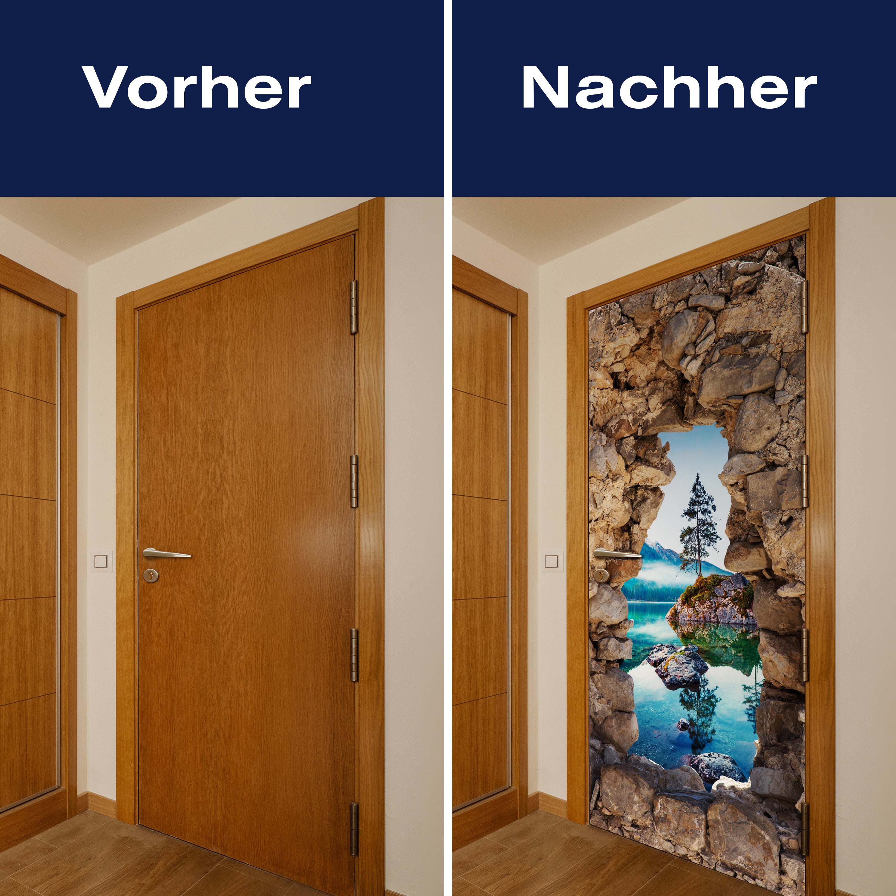 Türtapete 3D Naturstein, See, Berge, Baum, Felsen M1279 - Bild 10 Türtapete 3D Naturstein, See, Berge, Baum, Felsen M1279 - Bild 10