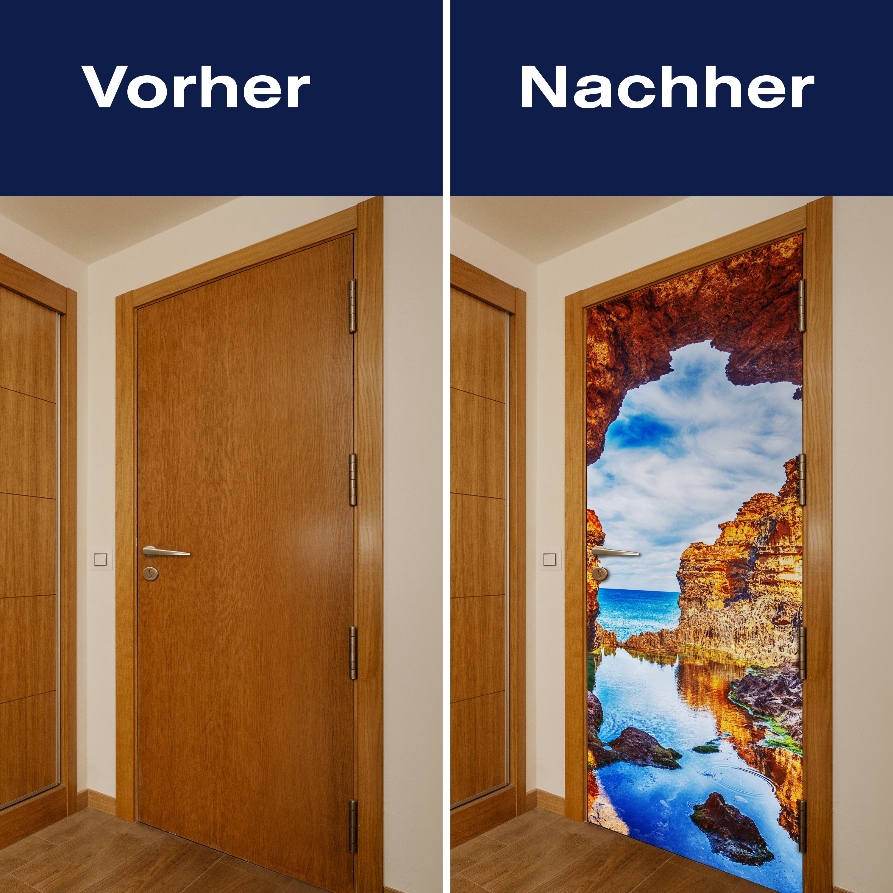 Türtapete Blick aus Höhle, Meer, Bucht, Sonne M1285 - Bild 10 Türtapete Blick aus Höhle, Meer, Bucht, Sonne M1285 - Bild 10