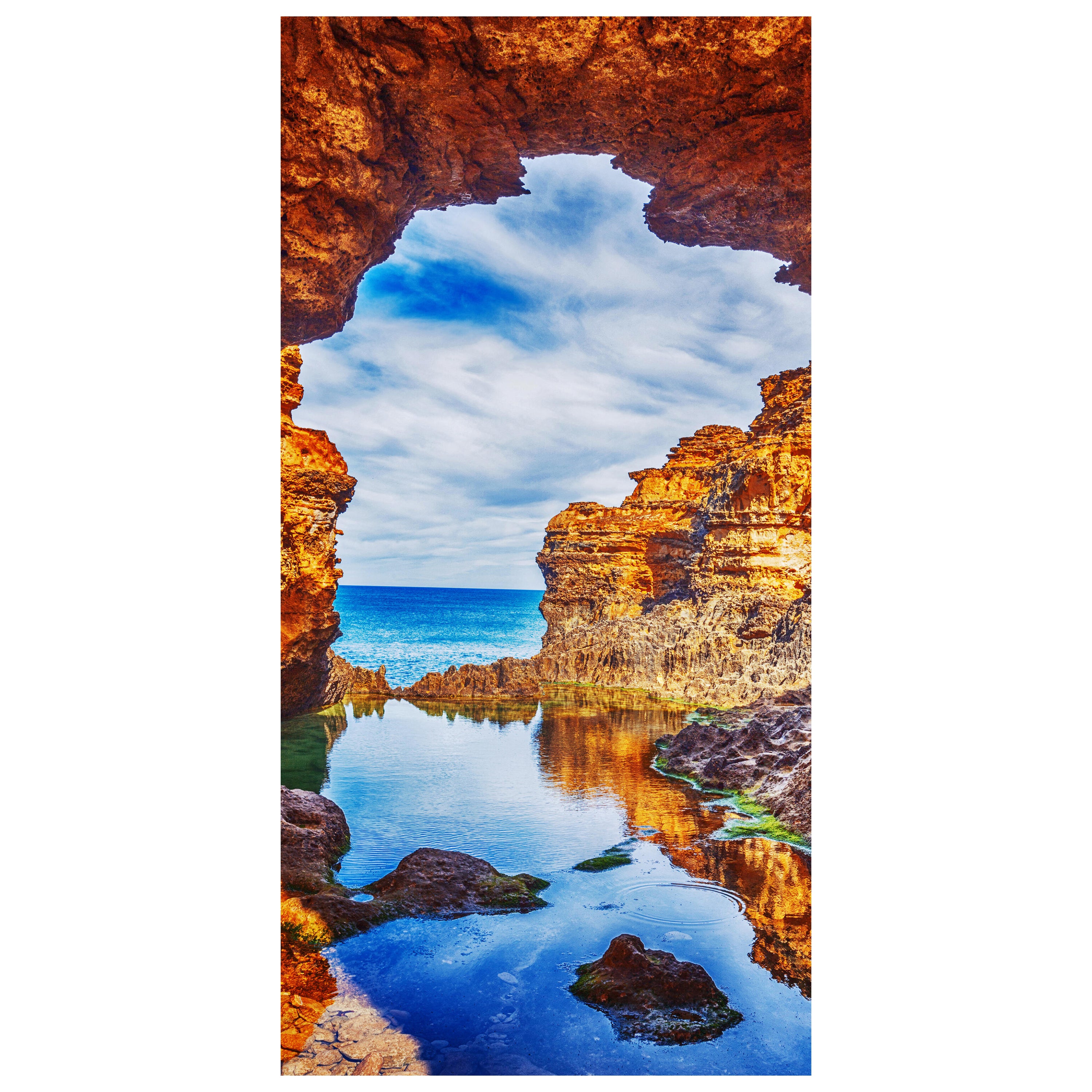 Türtapete Blick aus Höhle, Meer, Bucht, Sonne M1285 - Bild 2 Türtapete Blick aus Höhle, Meer, Bucht, Sonne M1285 - Bild 2