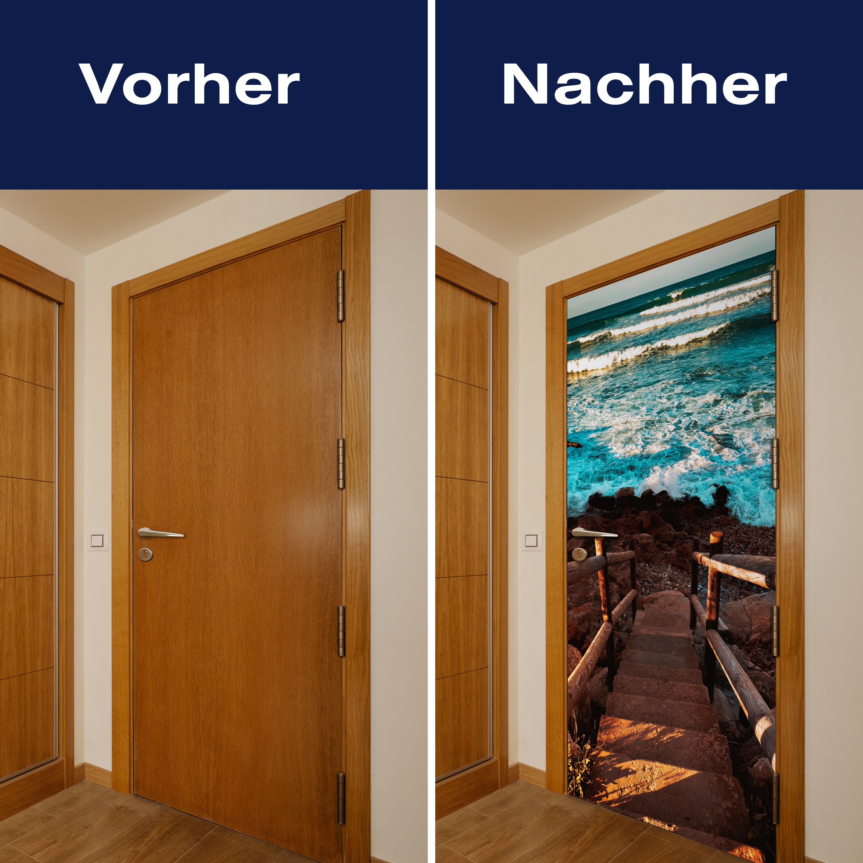 Türtapete Treppe zum Strand, Meer, Wellen, Wasser M1290 - Bild 10 Türtapete Treppe zum Strand, Meer, Wellen, Wasser M1290 - Bild 10