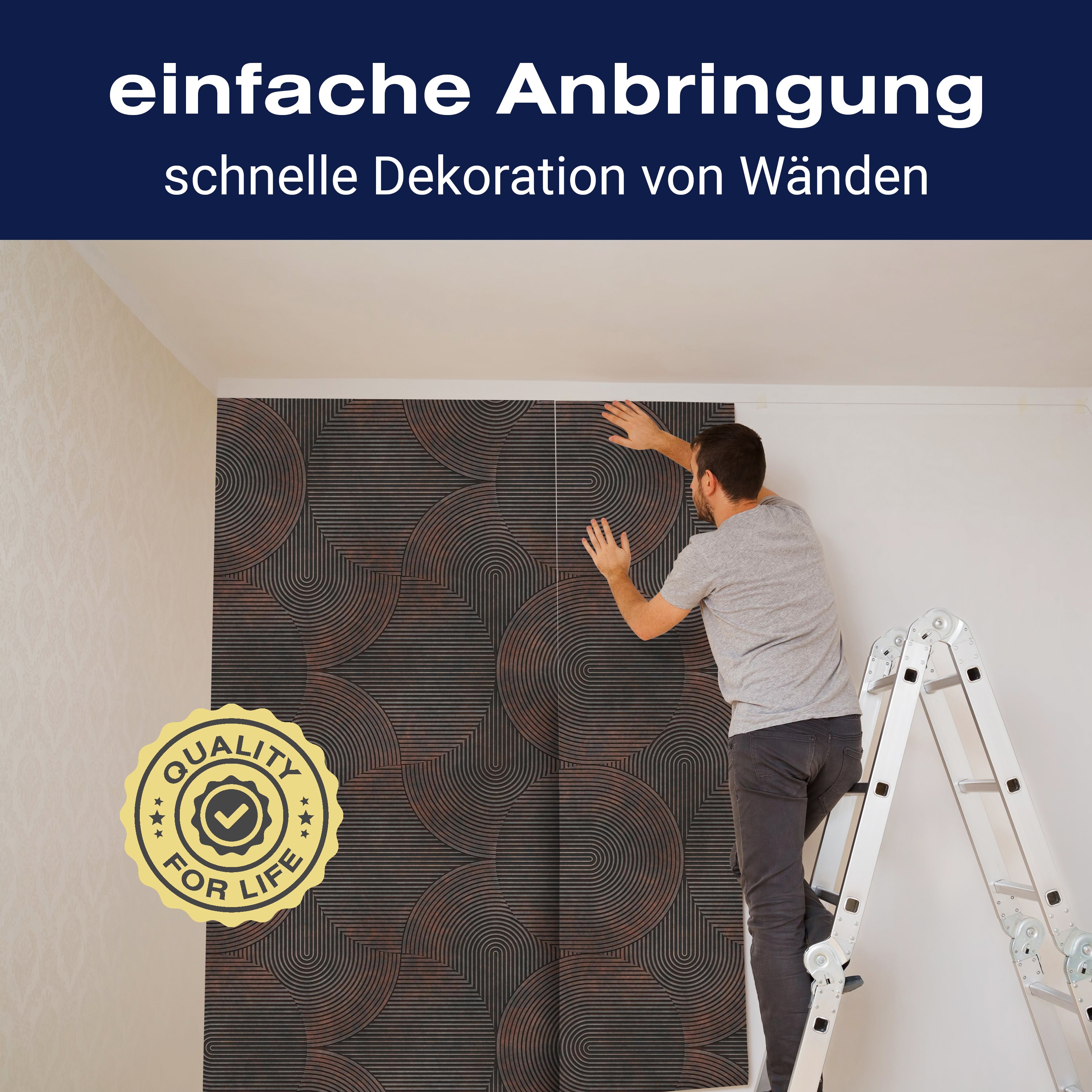 Fototapete Muster metallic Vintage M1293 - Bild 3 Fototapete Muster metallic Vintage M1293 - Bild 3