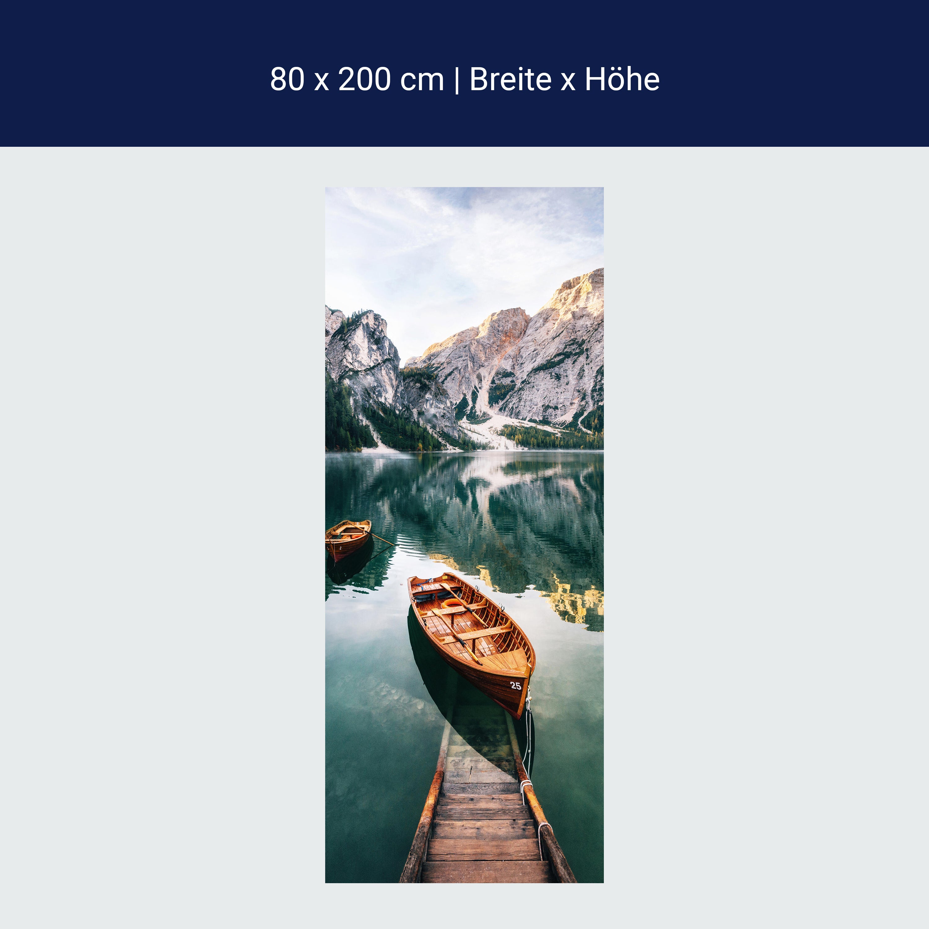 Türtapete Boote auf Bergsee, Gebirge, Wasser, Boot M1300 Türtapete Boote auf Bergsee, Gebirge, Wasser, Boot M1300