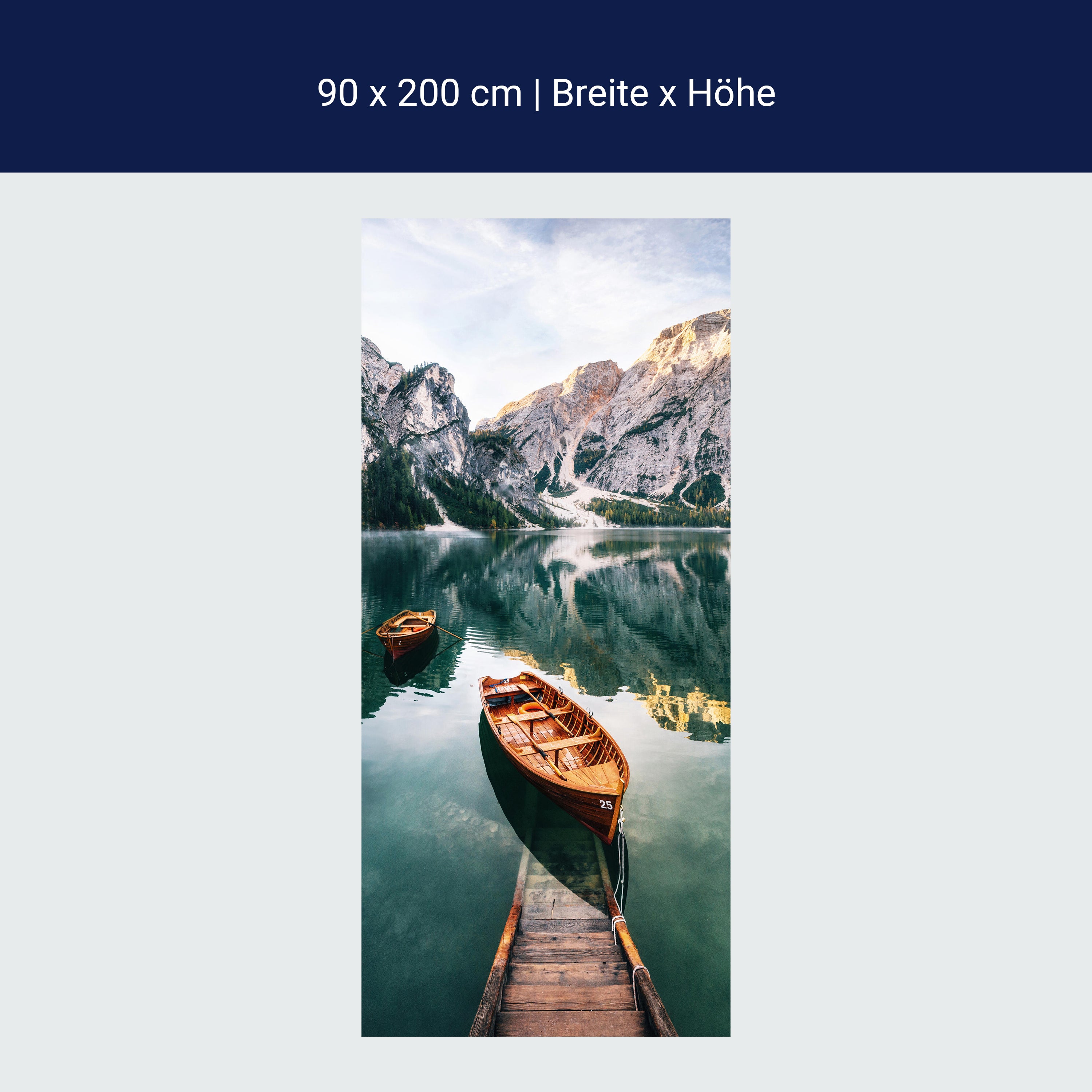 Türtapete Boote auf Bergsee, Gebirge, Wasser, Boot M1300 Türtapete Boote auf Bergsee, Gebirge, Wasser, Boot M1300
