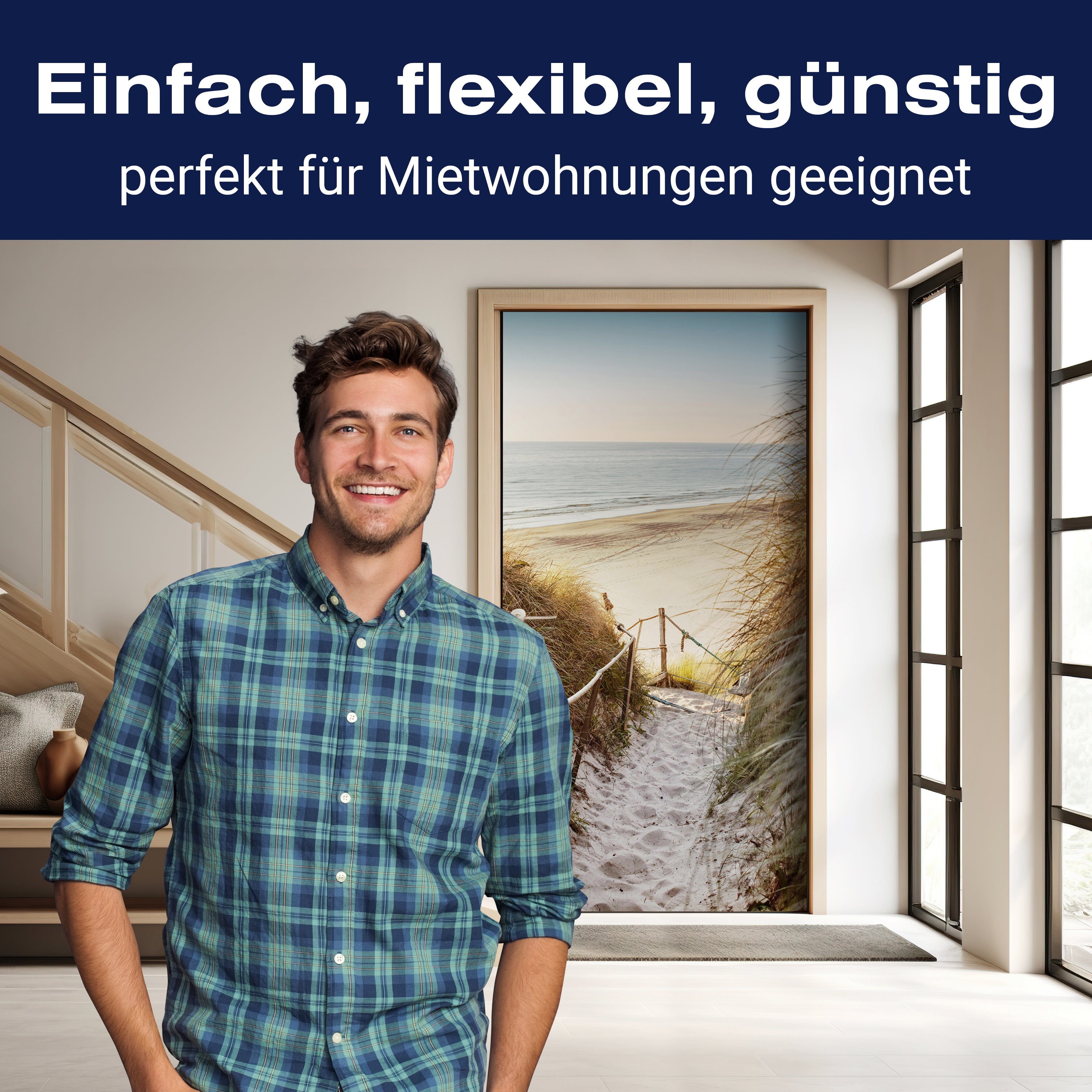 Türtapete Weg zum Strand, Seil, Meer, Düne, Schilf M1301 - Bild 3 Türtapete Weg zum Strand, Seil, Meer, Düne, Schilf M1301 - Bild 3