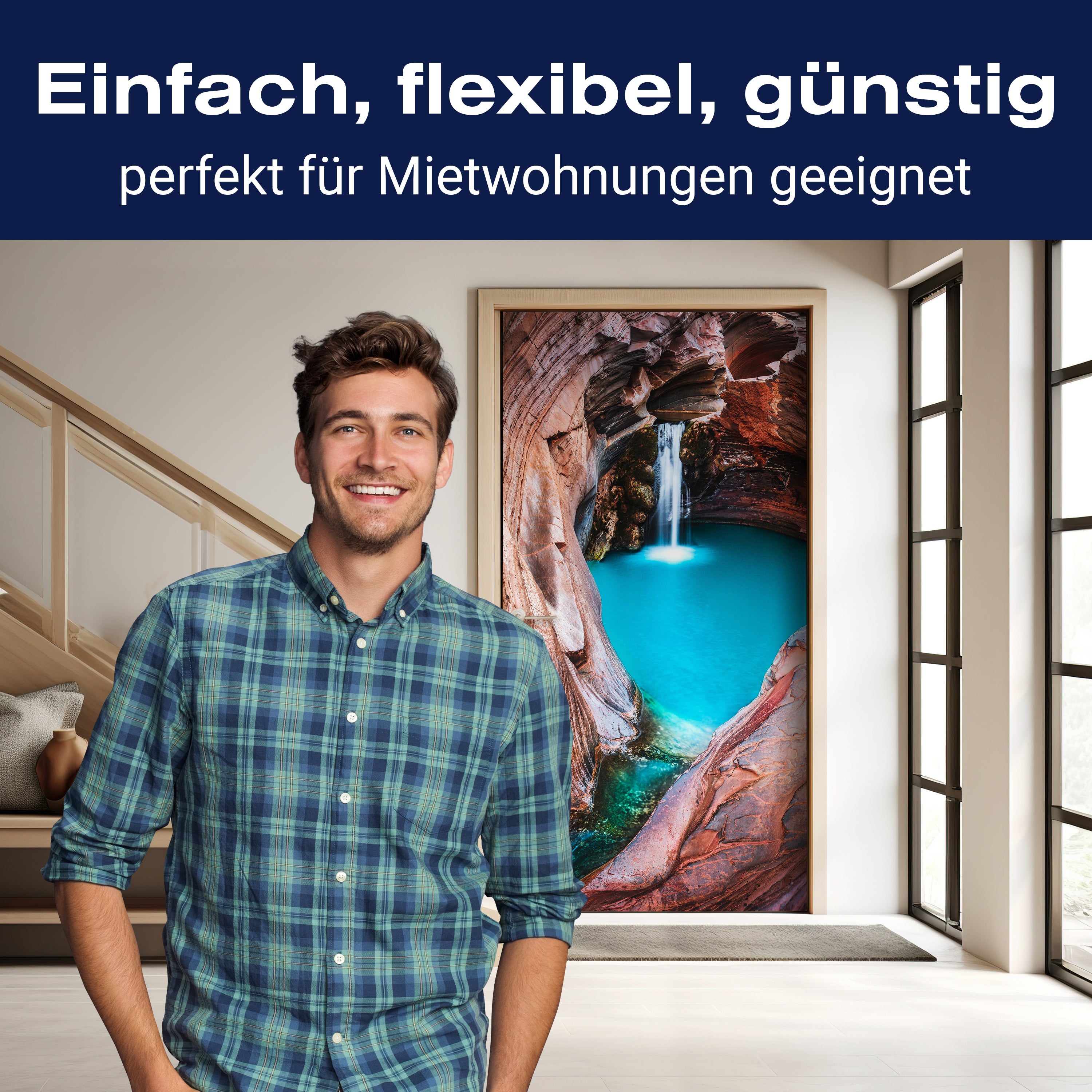 Türtapete Wasserfall in Höhle, Felsen, Wasser M1305 - Bild 3 Türtapete Wasserfall in Höhle, Felsen, Wasser M1305 - Bild 3