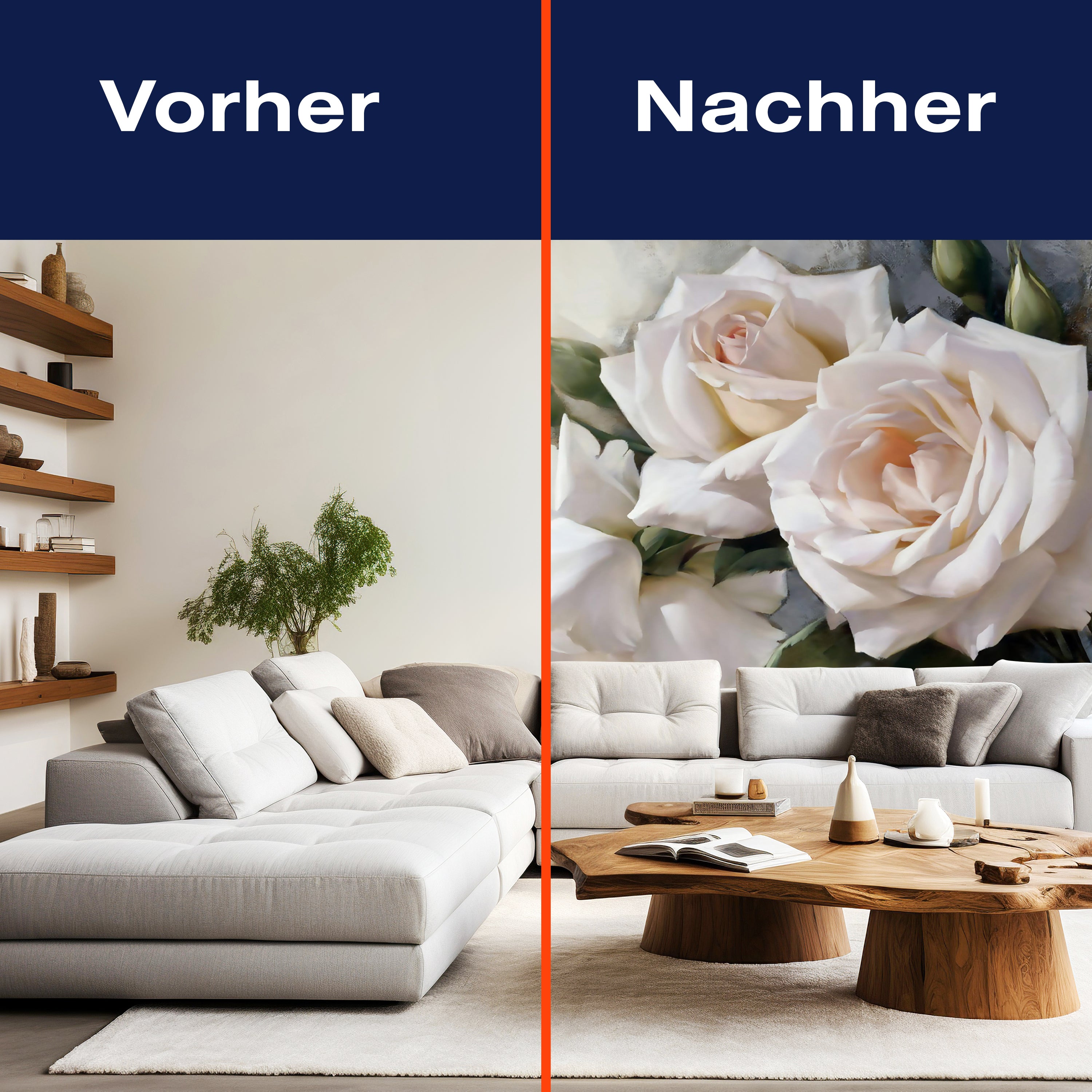 Fototapete Vintage weisse Rosen M1307 - Bild 9 Fototapete Vintage weisse Rosen M1307 - Bild 9