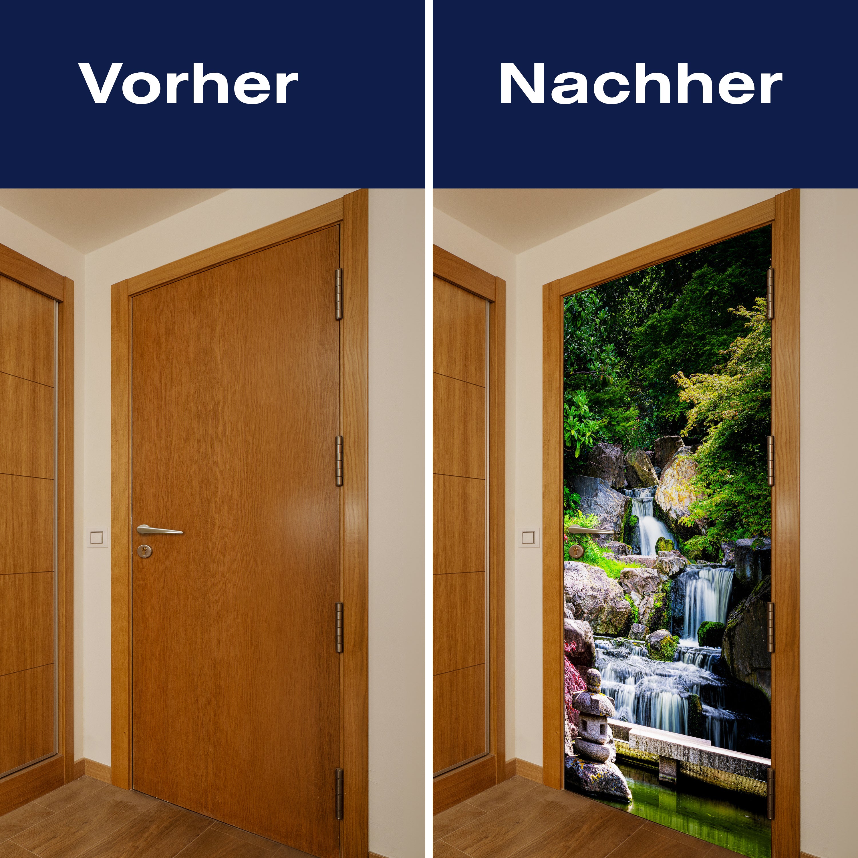 Türtapete Wasserfall in Garten, Bäume, Stufen M1308 - Bild 10 Türtapete Wasserfall in Garten, Bäume, Stufen M1308 - Bild 10