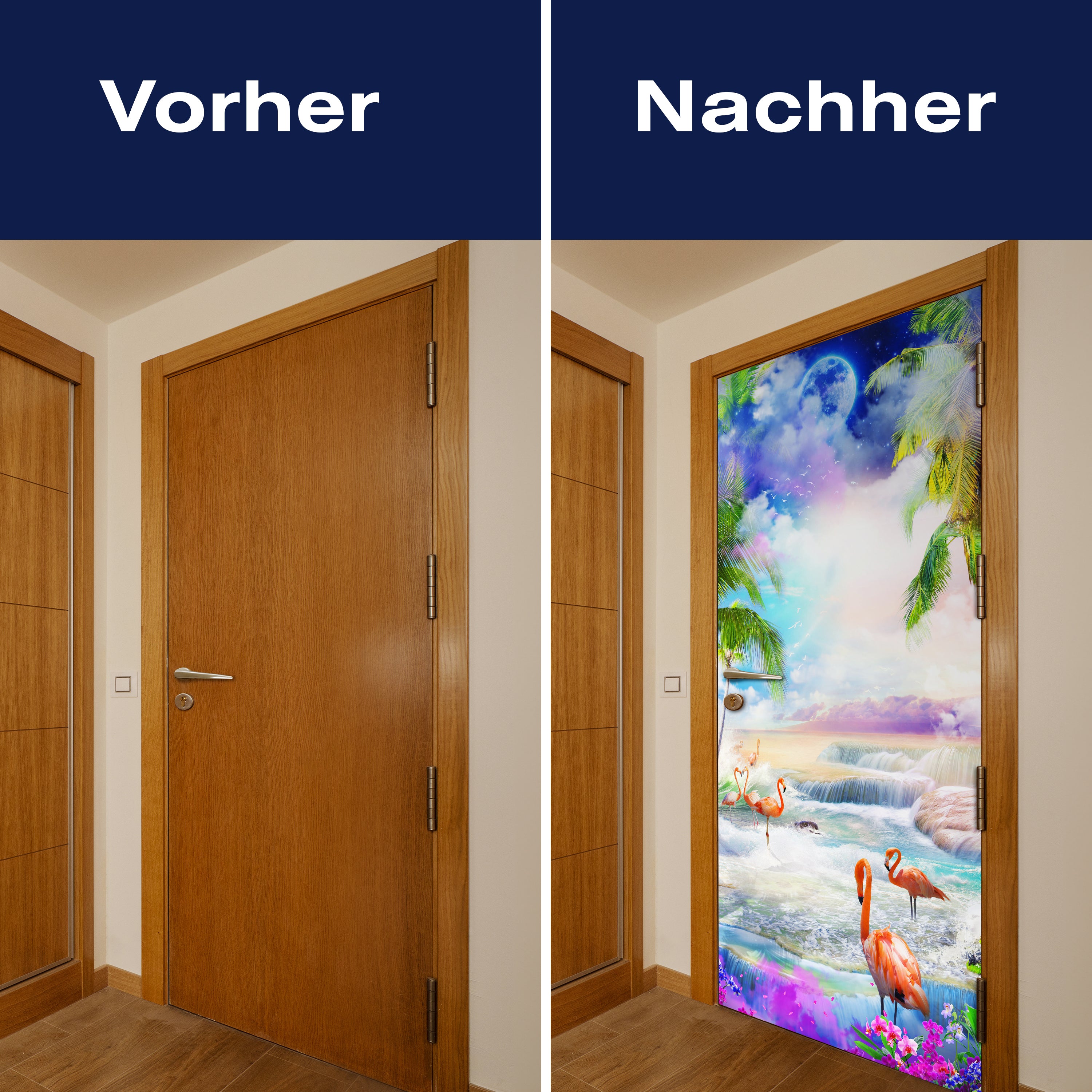 Türtapete Flamingos am Meer, Lila Wolken, Mond M1310 - Bild 10 Türtapete Flamingos am Meer, Lila Wolken, Mond M1310 - Bild 10