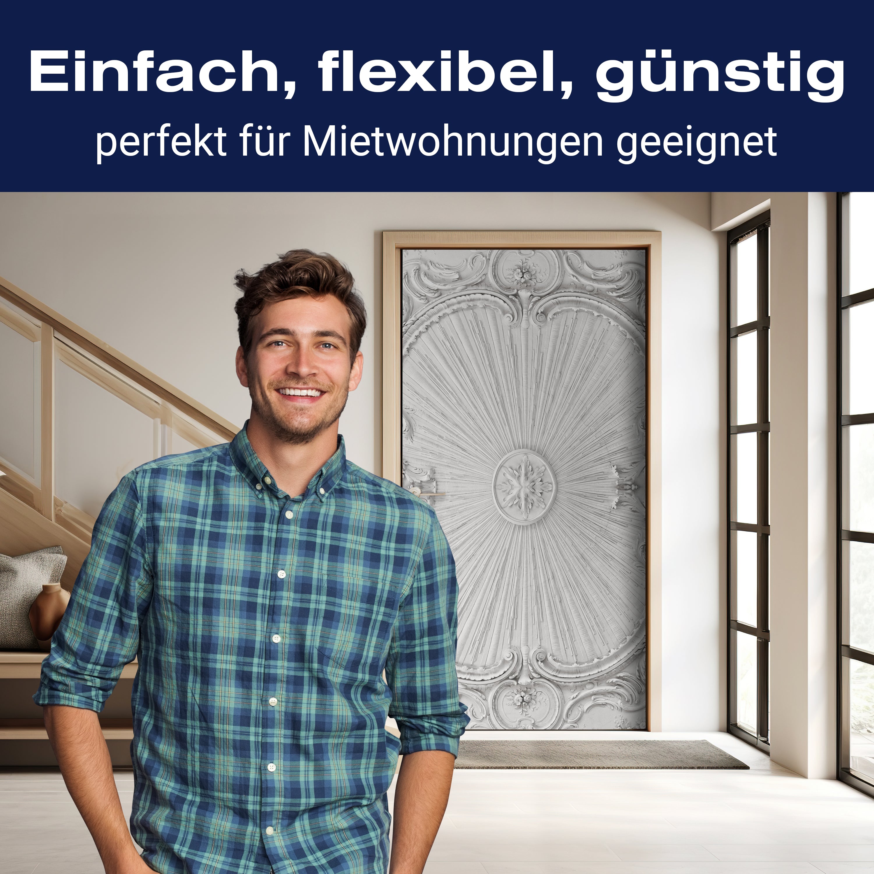 Türtapete Stuck Decke, Muster, Formen, Deko M1315 - Bild 3 Türtapete Stuck Decke, Muster, Formen, Deko M1315 - Bild 3