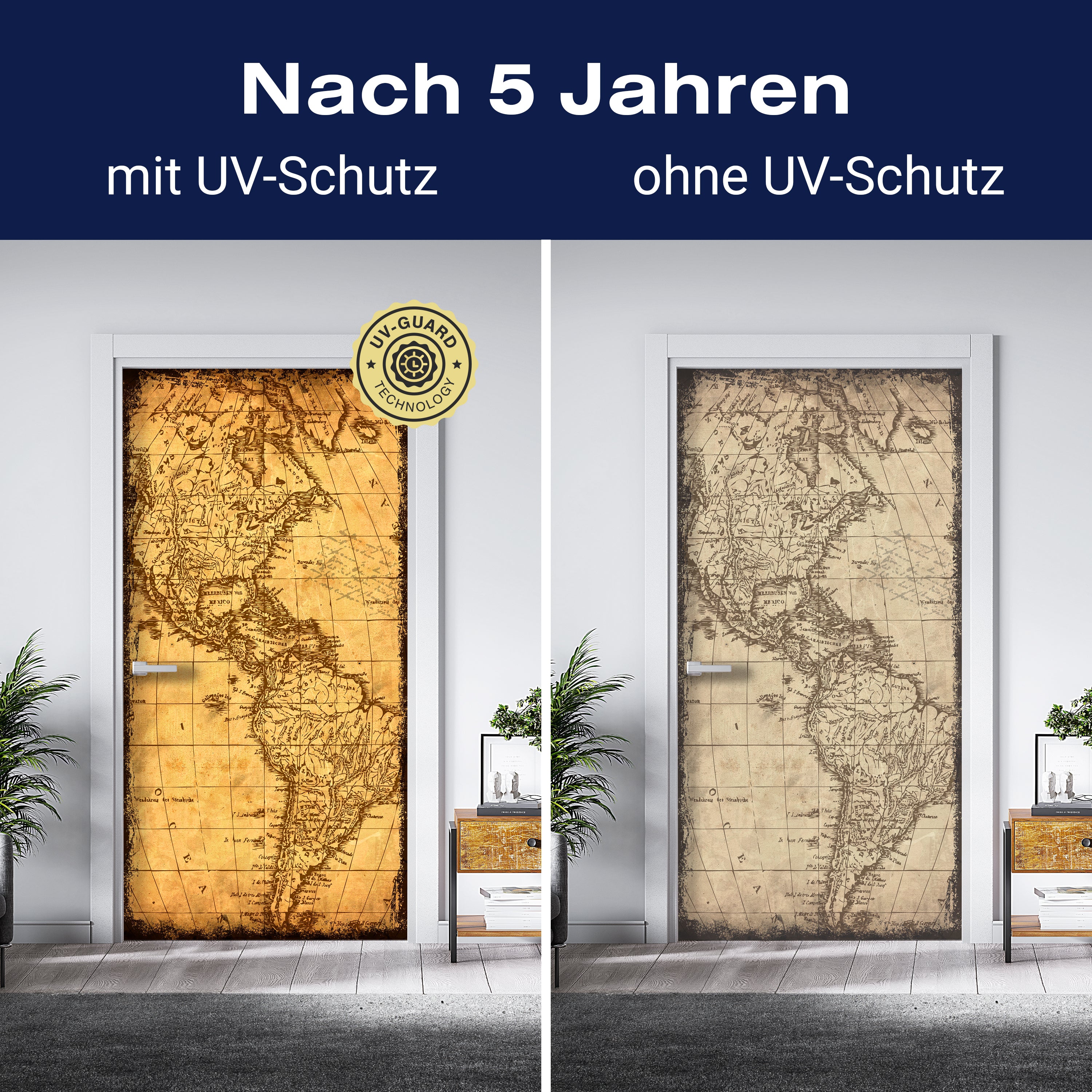 Türtapete alte Karte von Amerika, Vintage, Retro M1316 - Bild 4 Türtapete alte Karte von Amerika, Vintage, Retro M1316 - Bild 4