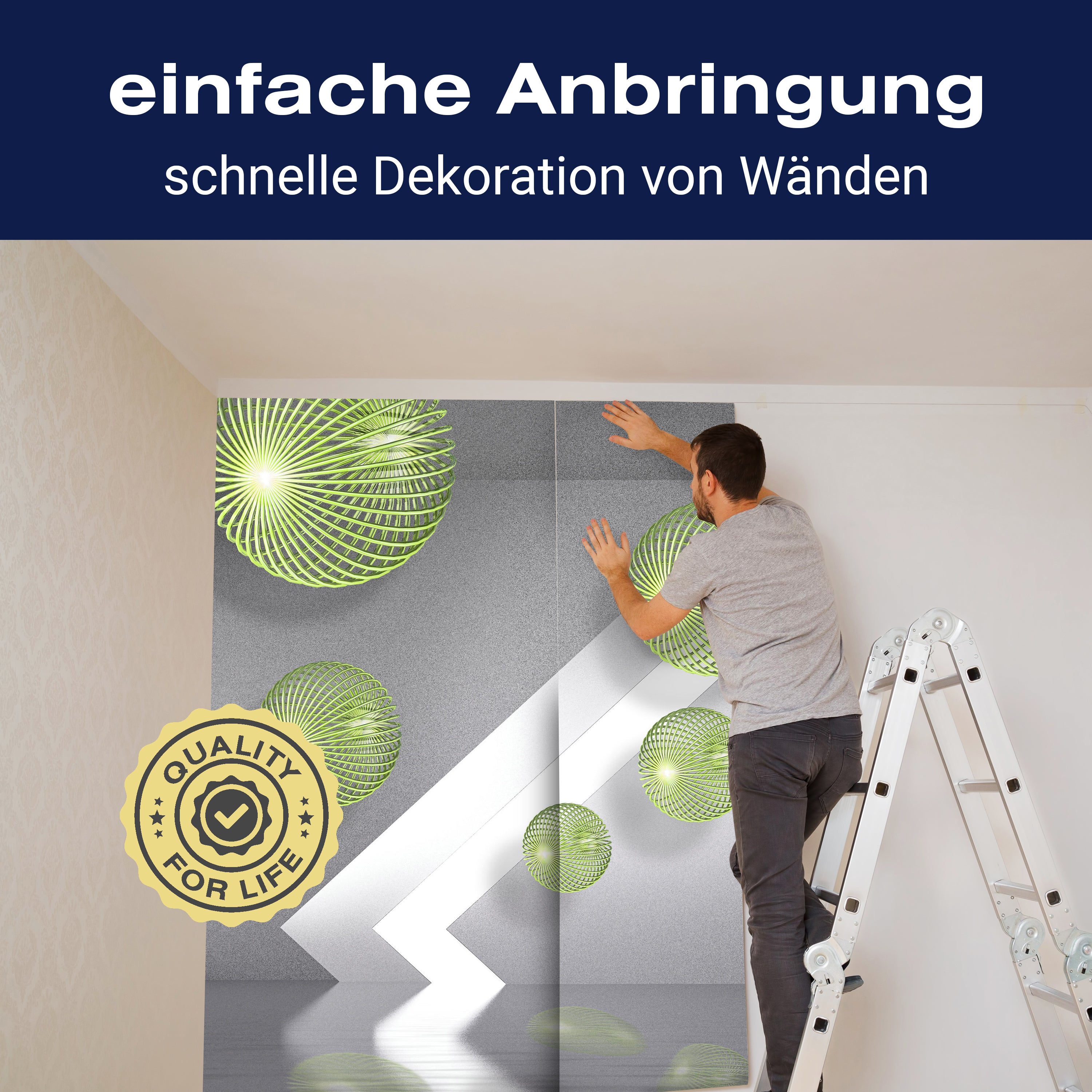 Fototapete Grün Kugeln 3D Effekt M1324 - Bild 3 Fototapete Grün Kugeln 3D Effekt M1324 - Bild 3