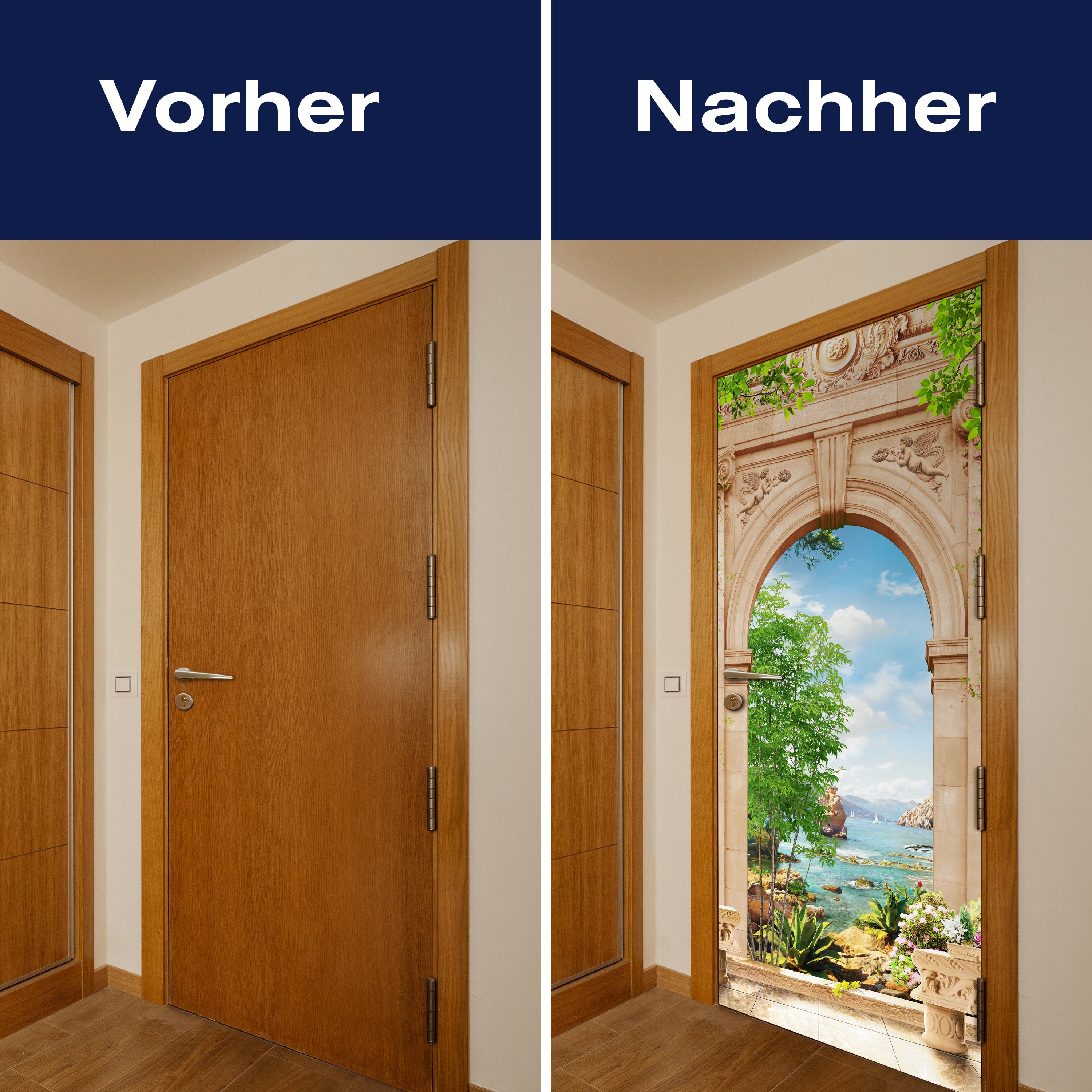 Türtapete Blick aufs Meer, Torbogen, Pflanzen M1327 - Bild 10 Türtapete Blick aufs Meer, Torbogen, Pflanzen M1327 - Bild 10