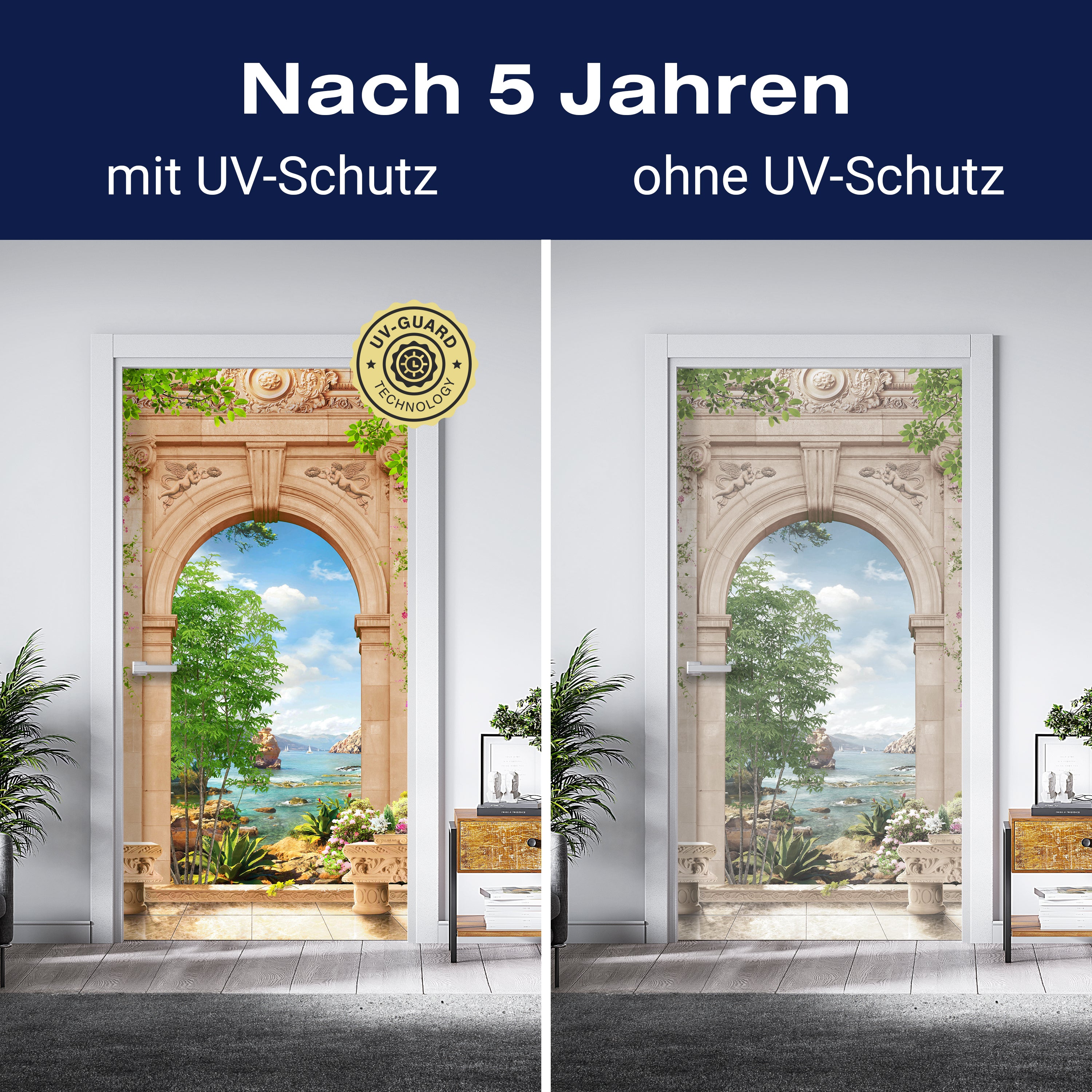 Türtapete Blick aufs Meer, Torbogen, Pflanzen M1327 - Bild 4 Türtapete Blick aufs Meer, Torbogen, Pflanzen M1327 - Bild 4