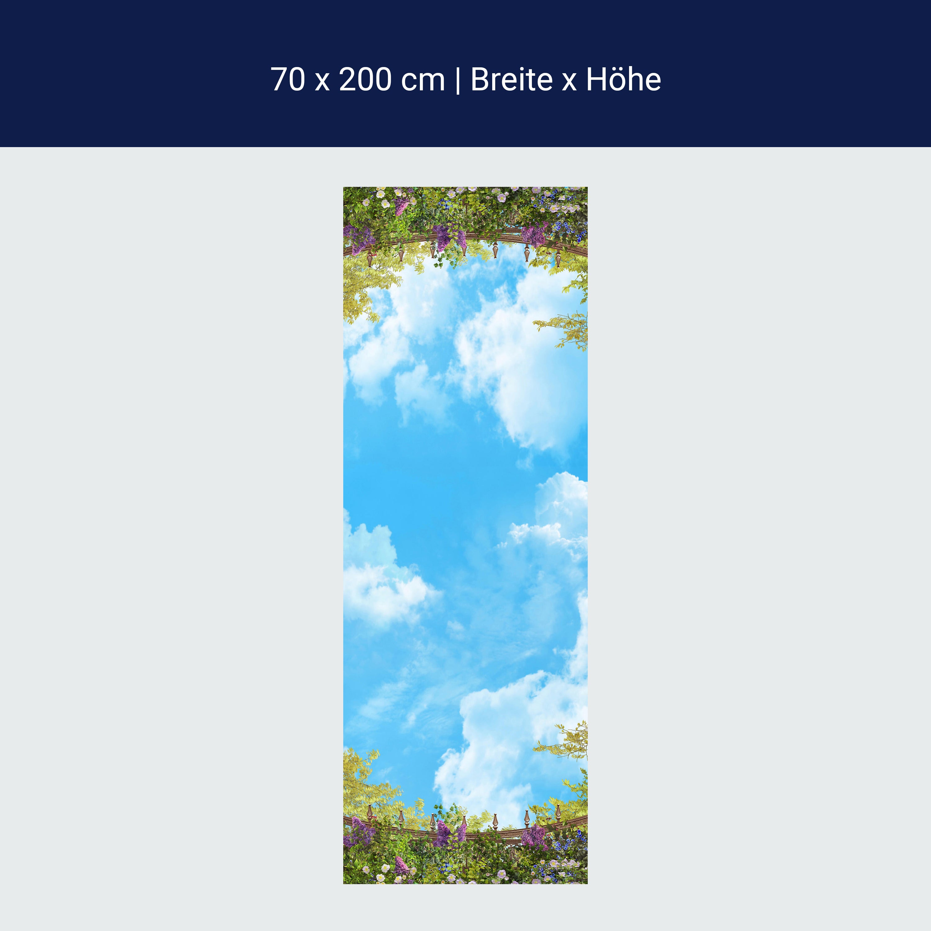 Türtapete Blick in den Himmel, Wolken, Pflanzen M1330 Türtapete Blick in den Himmel, Wolken, Pflanzen M1330