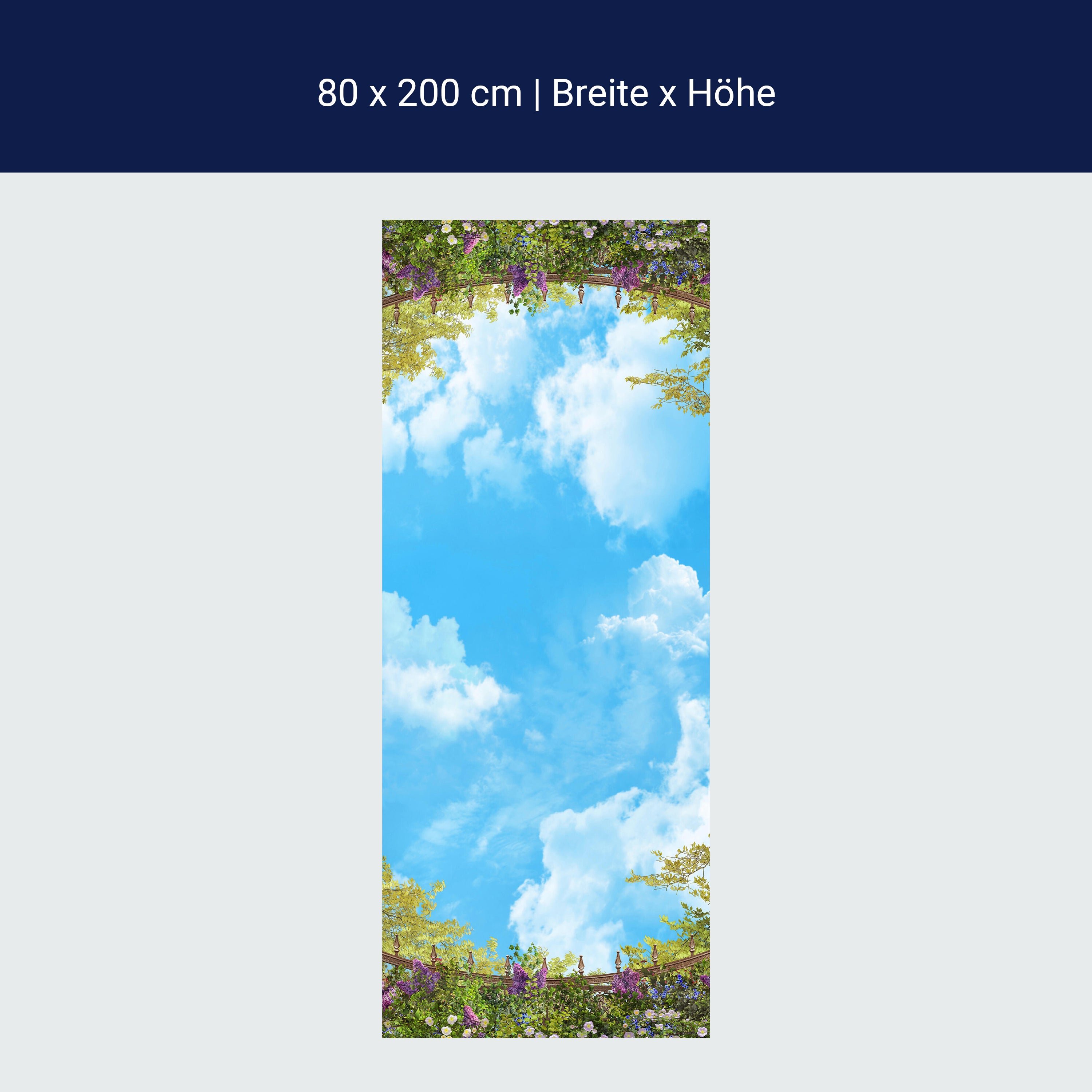 Türtapete Blick in den Himmel, Wolken, Pflanzen M1330 Türtapete Blick in den Himmel, Wolken, Pflanzen M1330