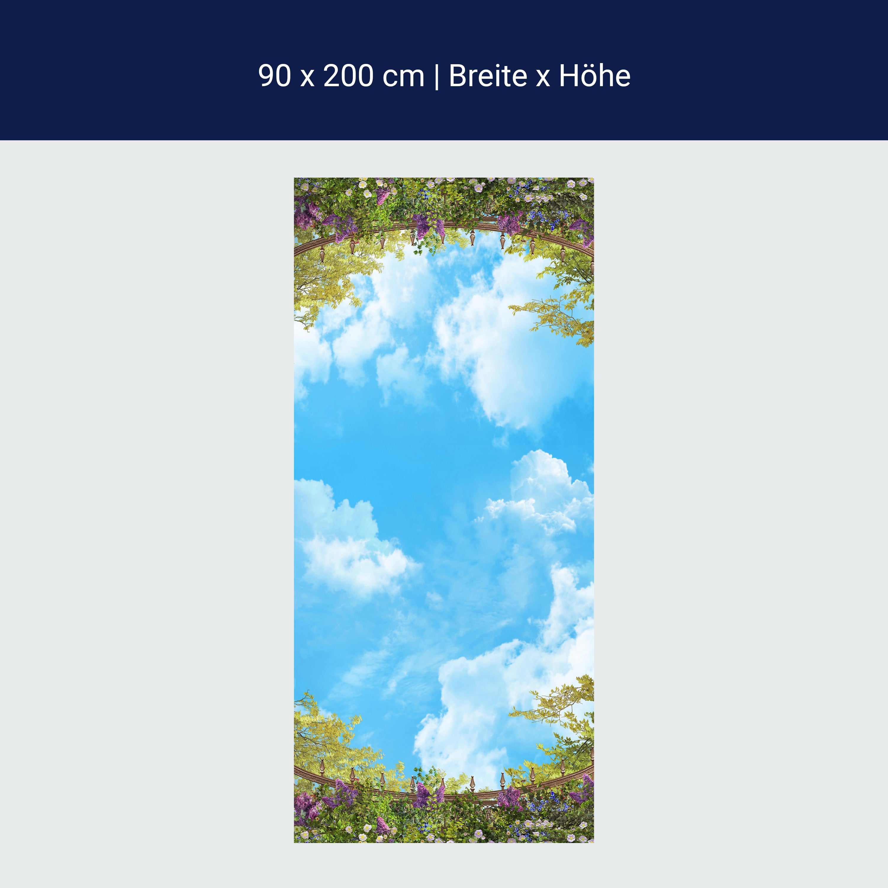 Türtapete Blick in den Himmel, Wolken, Pflanzen M1330 Türtapete Blick in den Himmel, Wolken, Pflanzen M1330