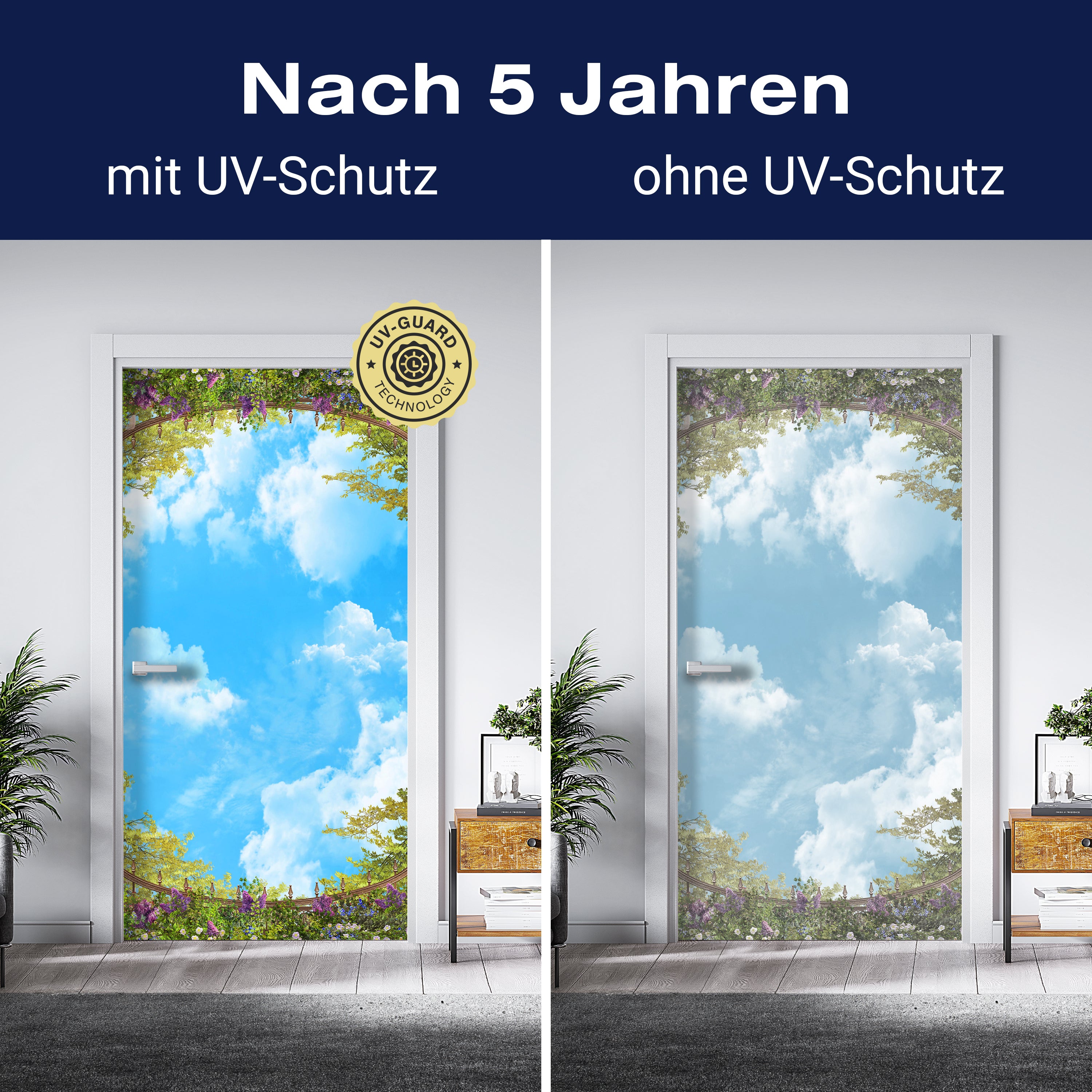 Türtapete Blick in den Himmel, Wolken, Pflanzen M1330 - Bild 4 Türtapete Blick in den Himmel, Wolken, Pflanzen M1330 - Bild 4