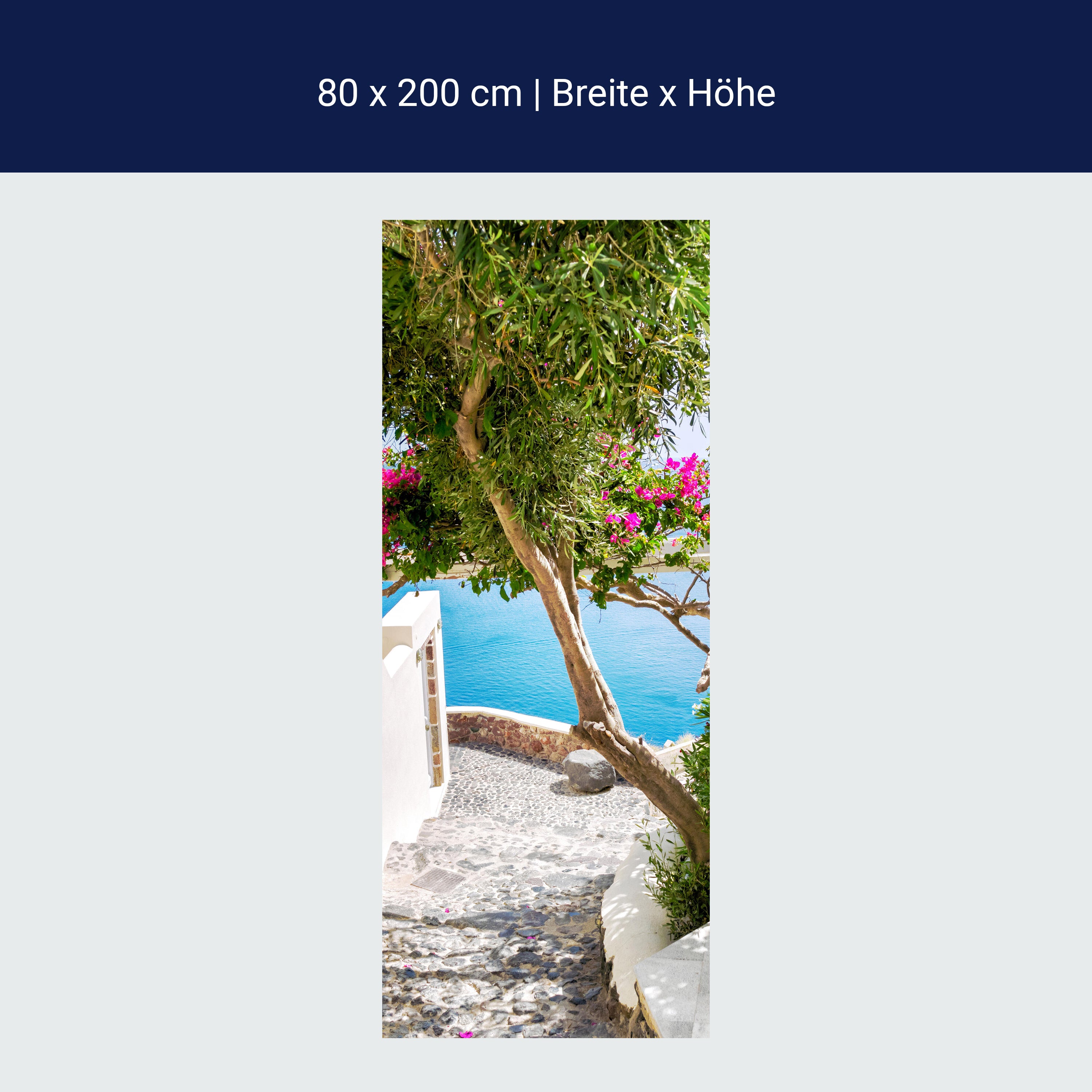 Türtapete Treppe mit Blick aufs Meer, Mediterran M1333 Türtapete Treppe mit Blick aufs Meer, Mediterran M1333
