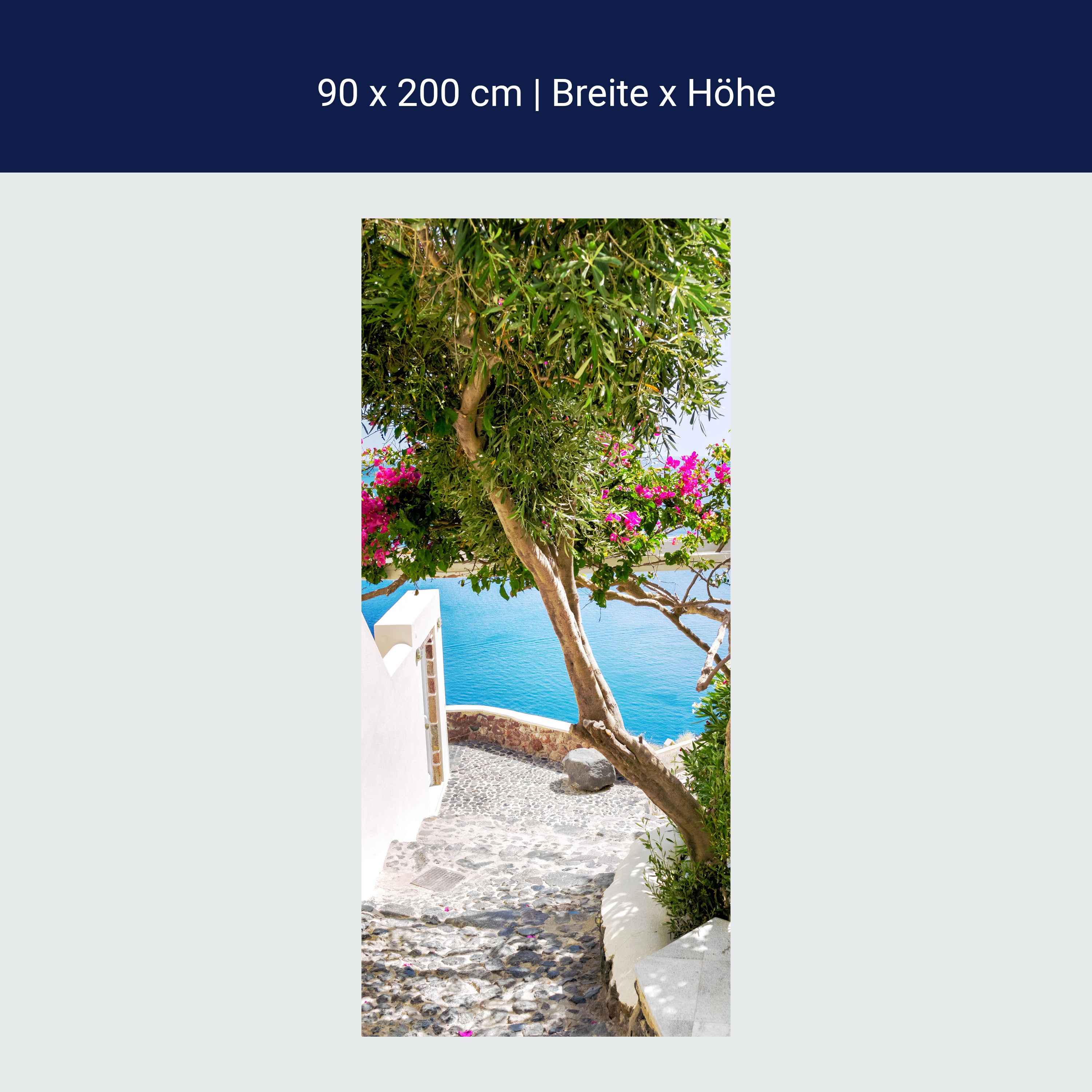 Türtapete Treppe mit Blick aufs Meer, Mediterran M1333 Türtapete Treppe mit Blick aufs Meer, Mediterran M1333