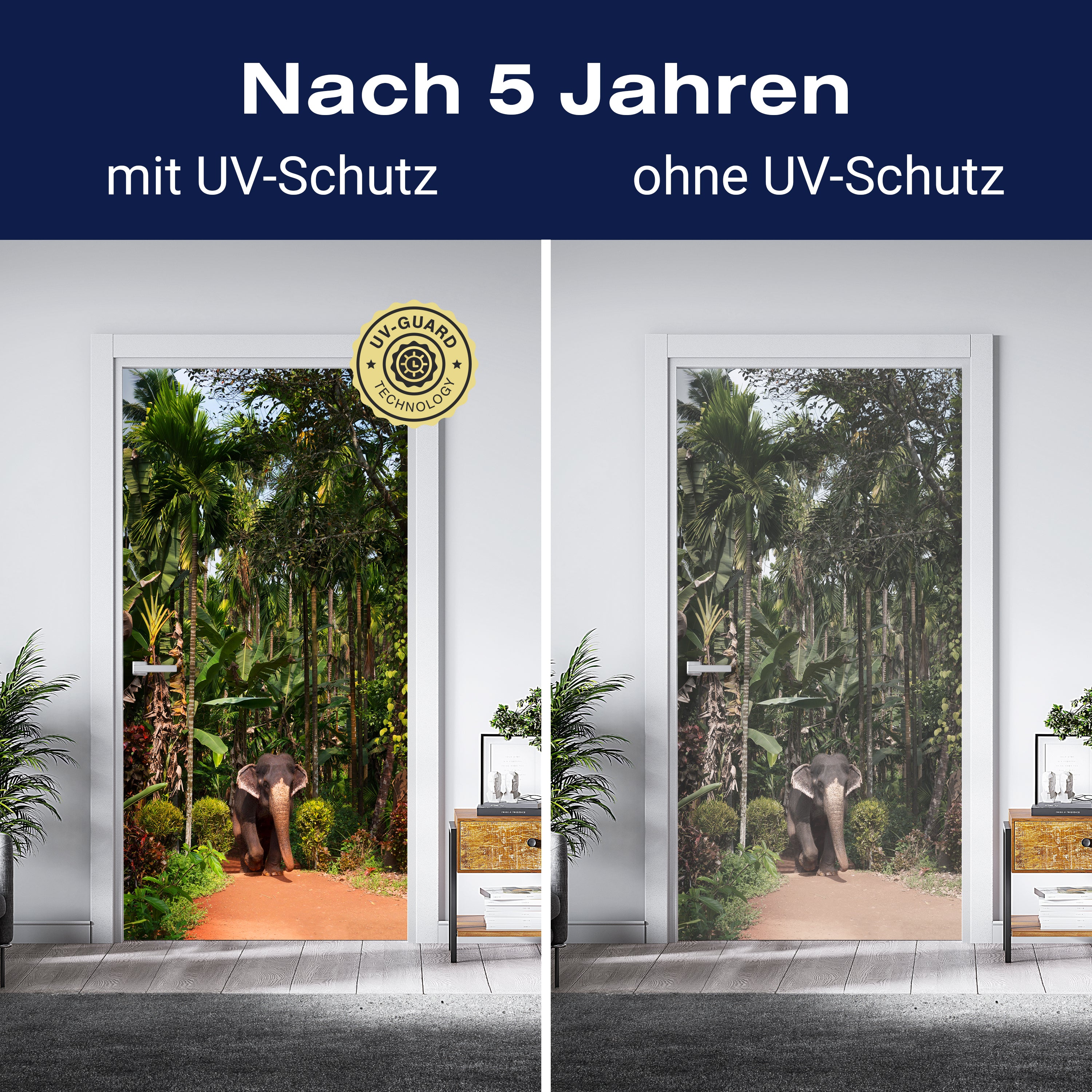 Türtapete Elefant unter Palmen, Tier, Palme, Wald M1343 - Bild 4 Türtapete Elefant unter Palmen, Tier, Palme, Wald M1343 - Bild 4