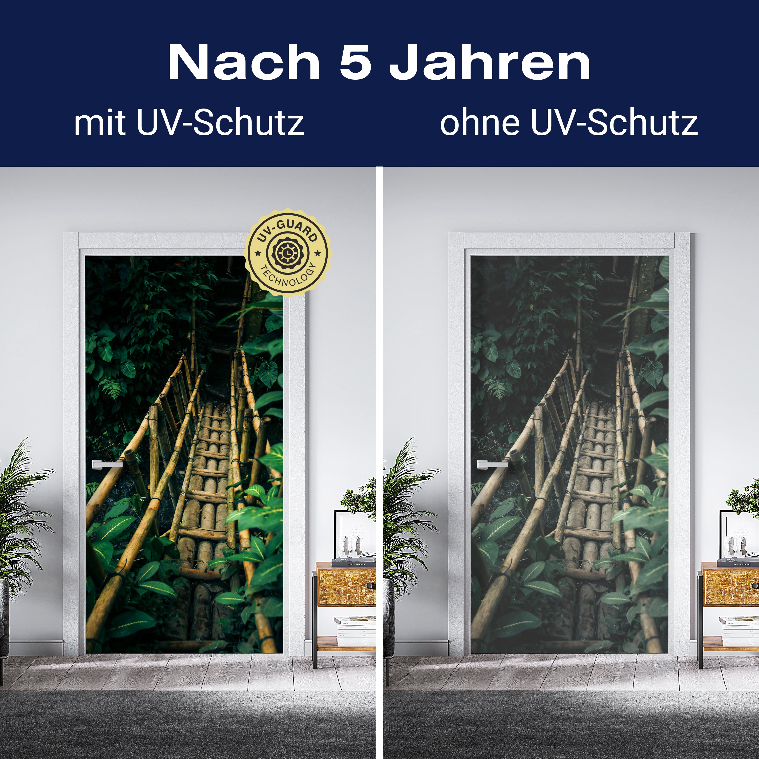 Türtapete Brücke aus Bambus, Dschungel, Urwald M1344 - Bild 4 Türtapete Brücke aus Bambus, Dschungel, Urwald M1344 - Bild 4